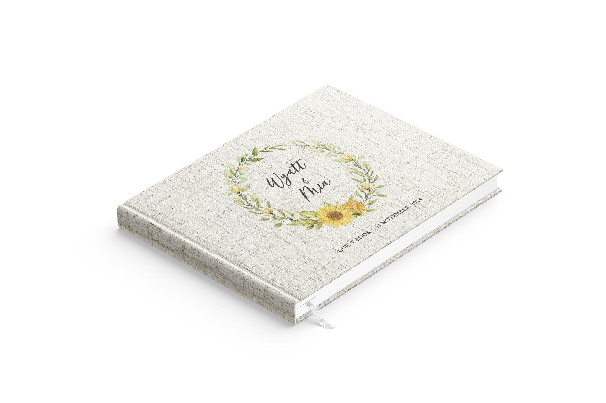 Sunflower Wreath | Wedding Guest Book