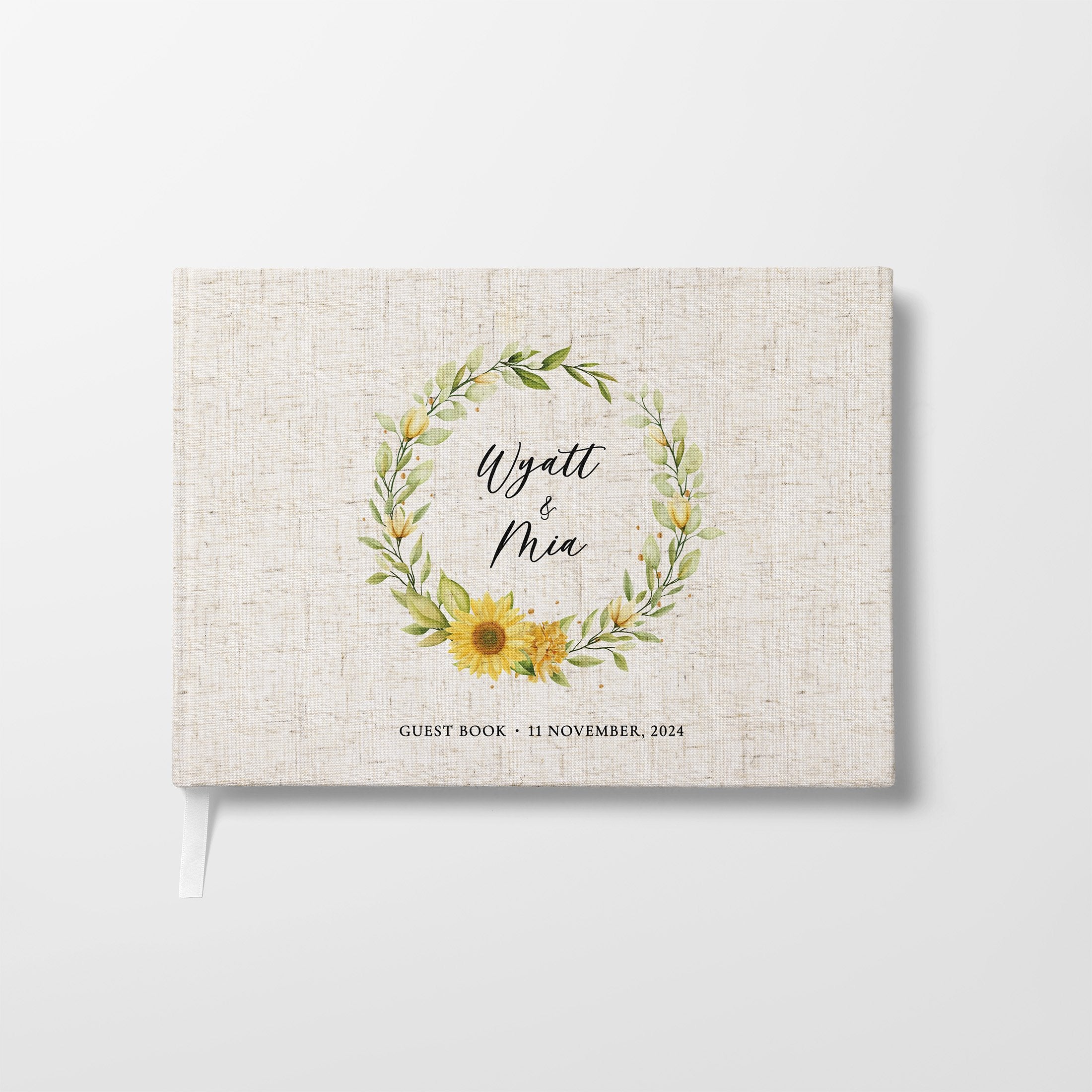 Sunflower Wreath | Wedding Guest Book