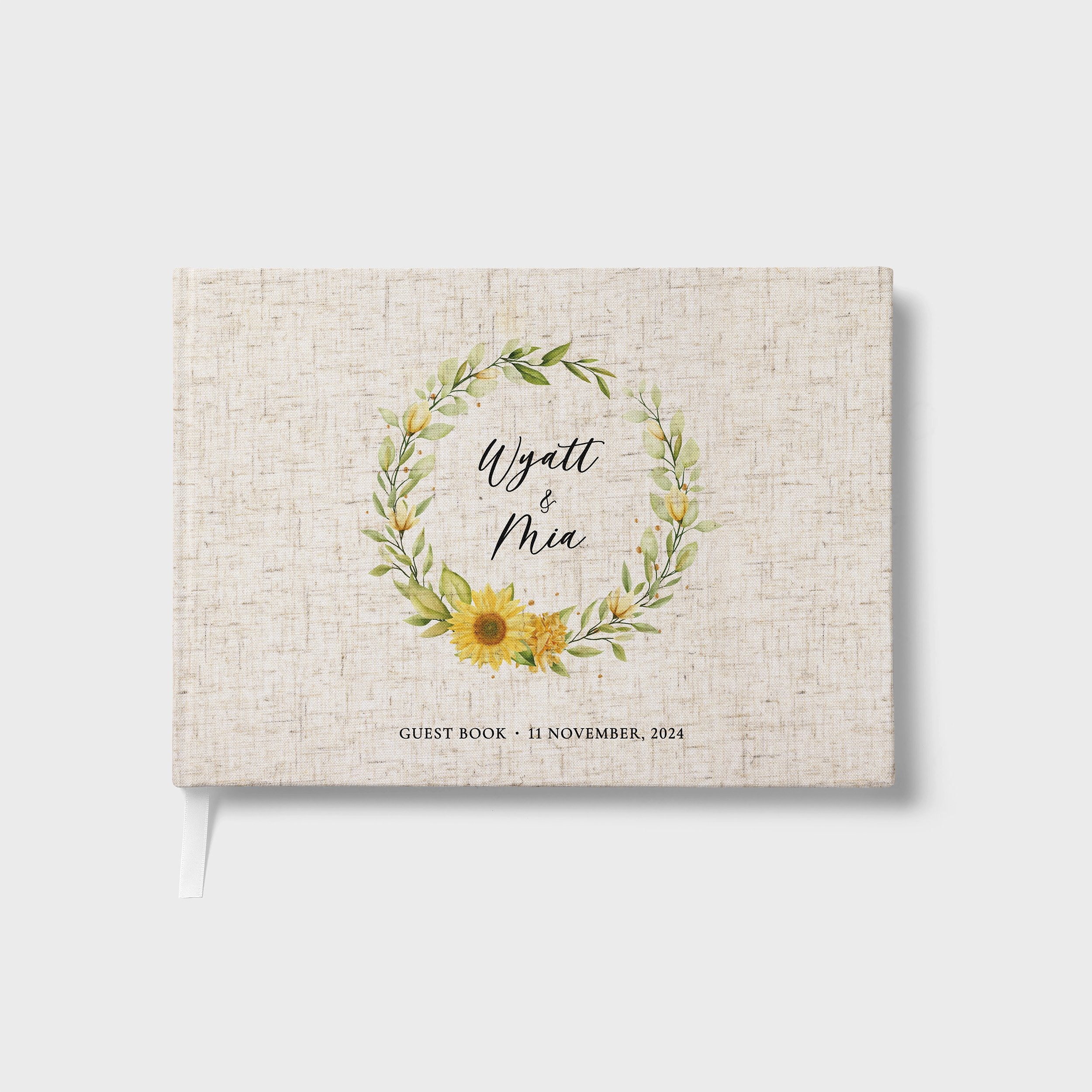 Sunflower Wreath | Wedding Guest Book