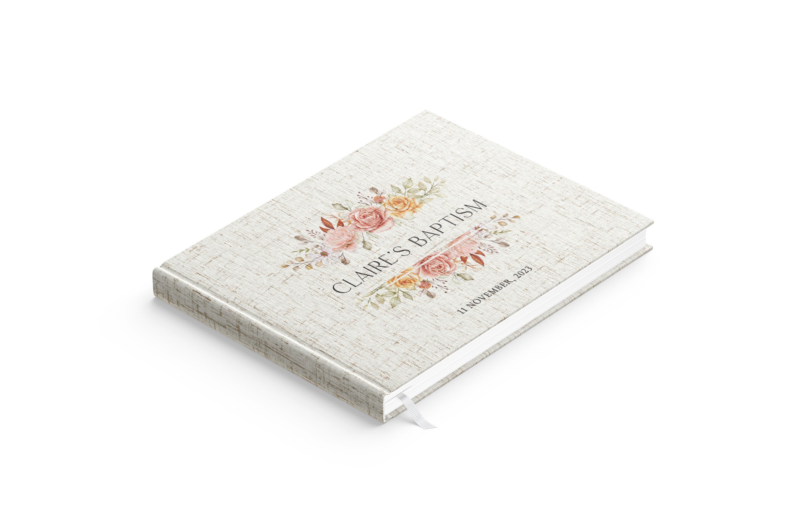 Mirrored Florals | Baptism Guest Book