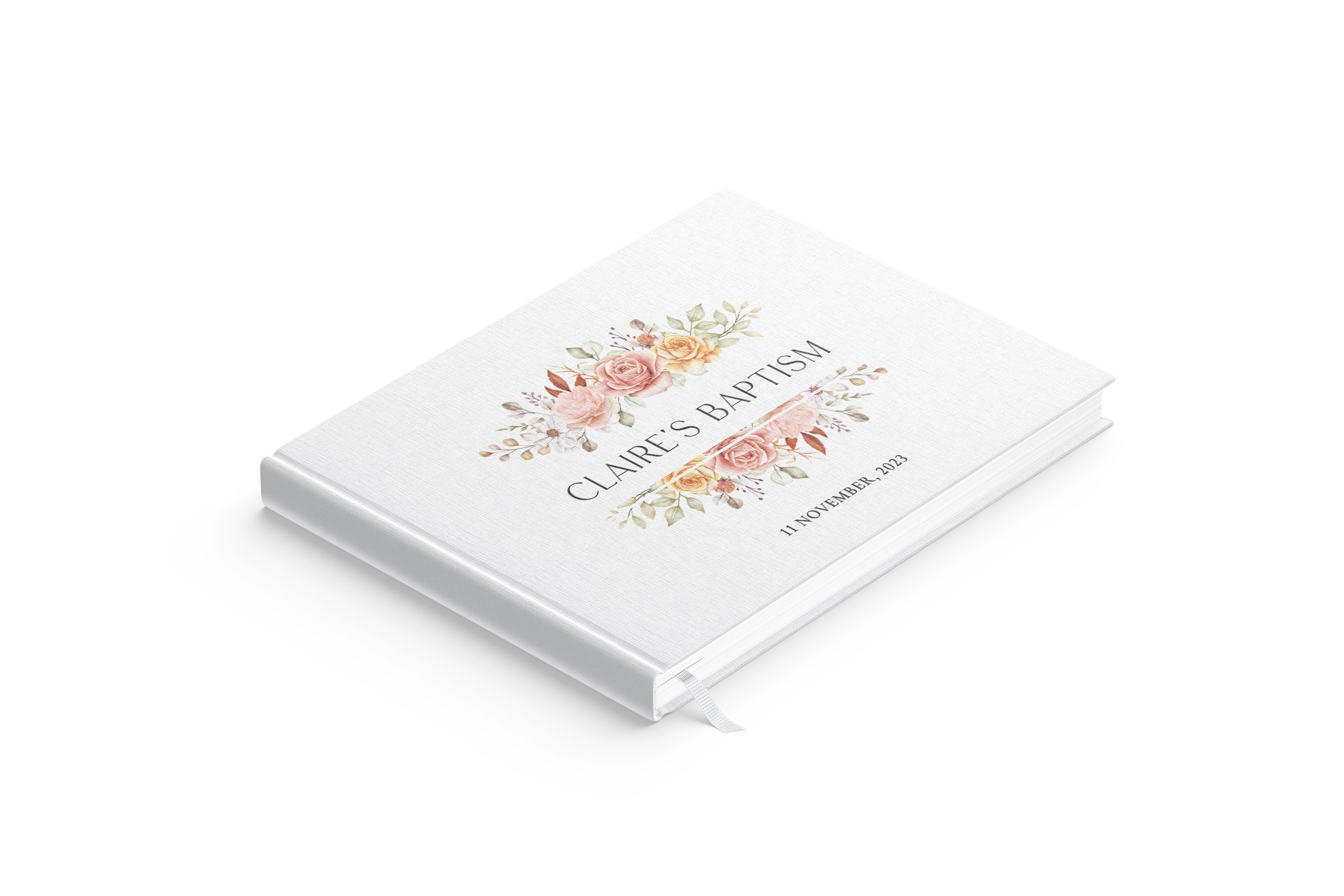 Mirrored Florals | Baptism Guest Book