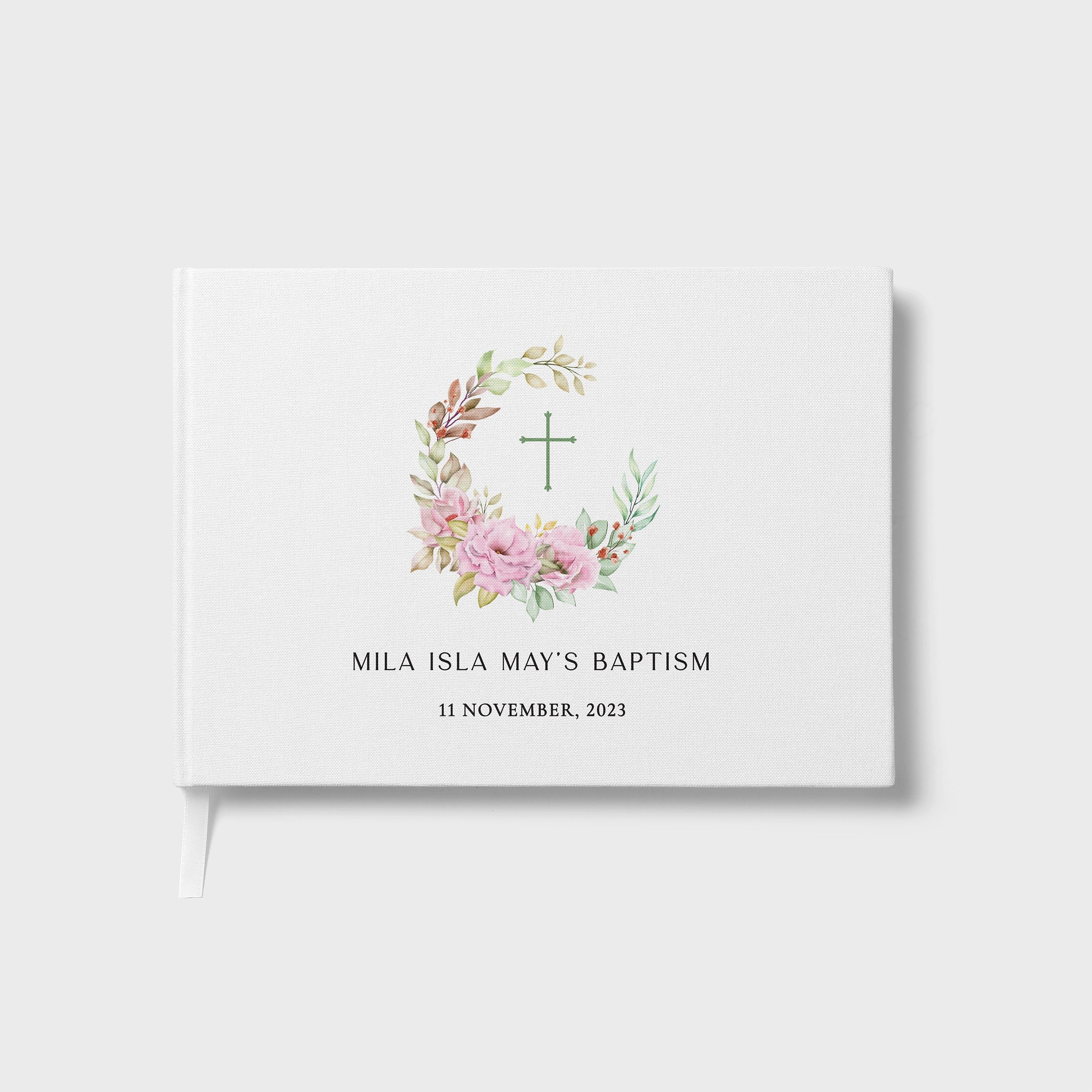 Floral Frame | Baptism Guest Book