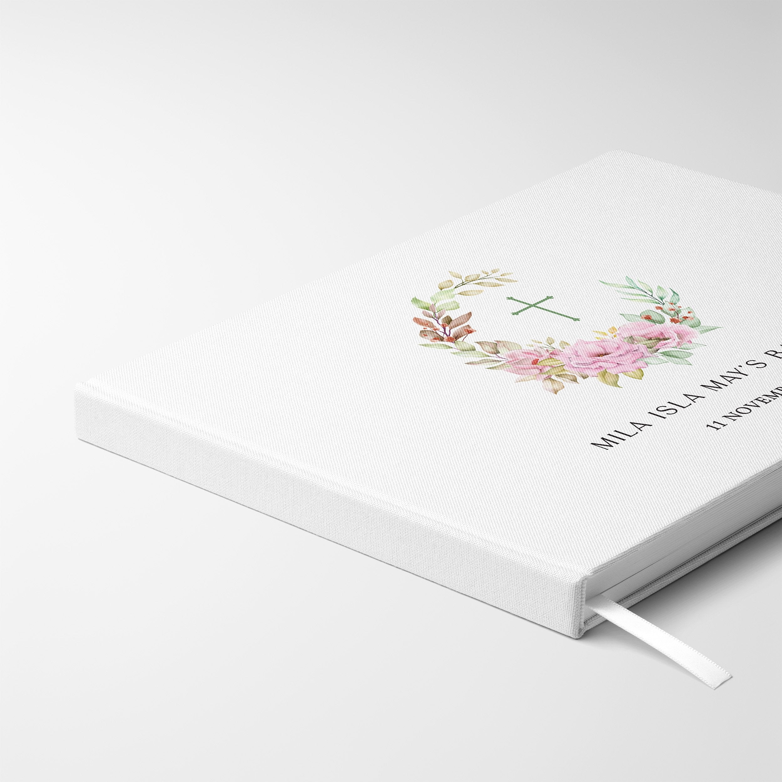 Floral Frame | Baptism Guest Book