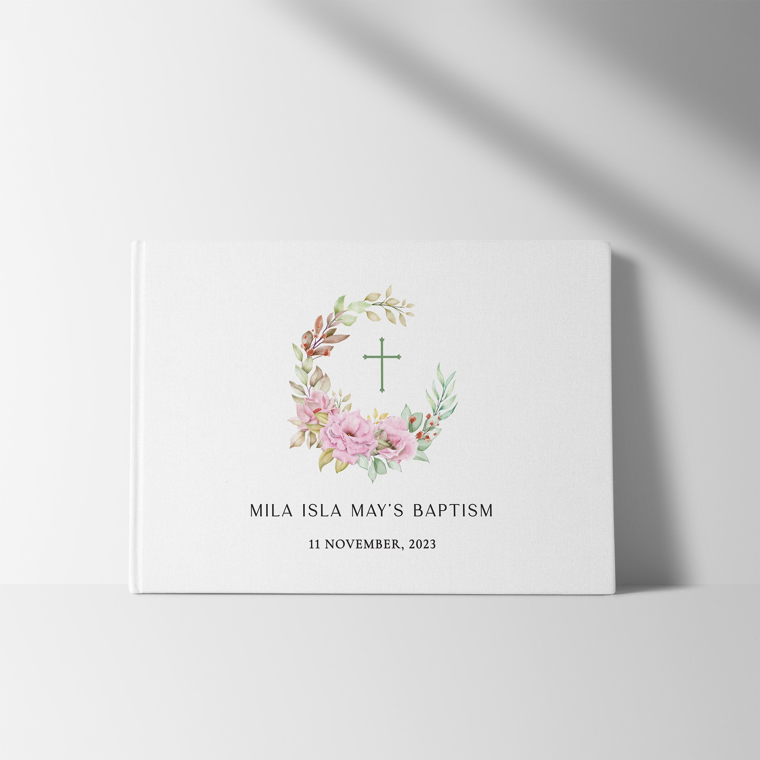 Floral Frame | Baptism Guest Book