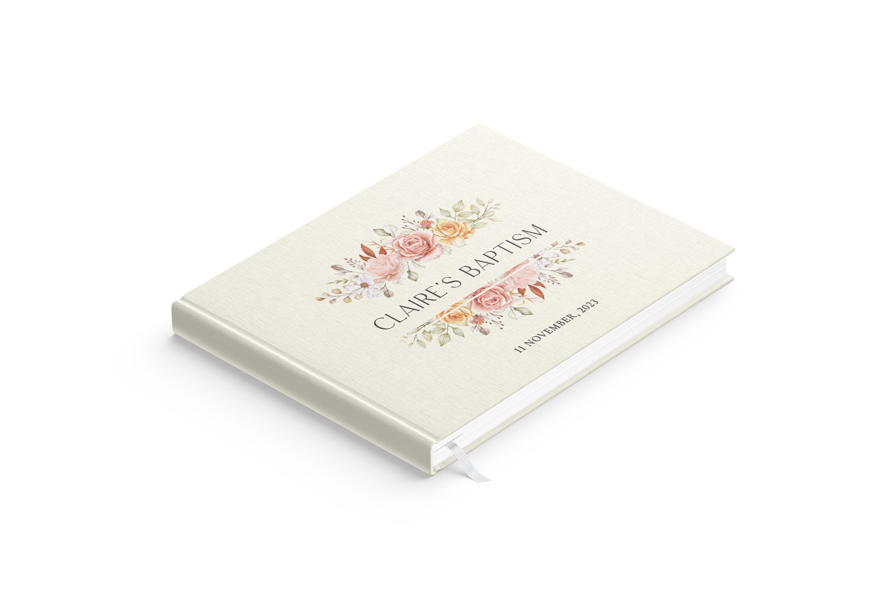 Mirrored Florals | Baptism Guest Book