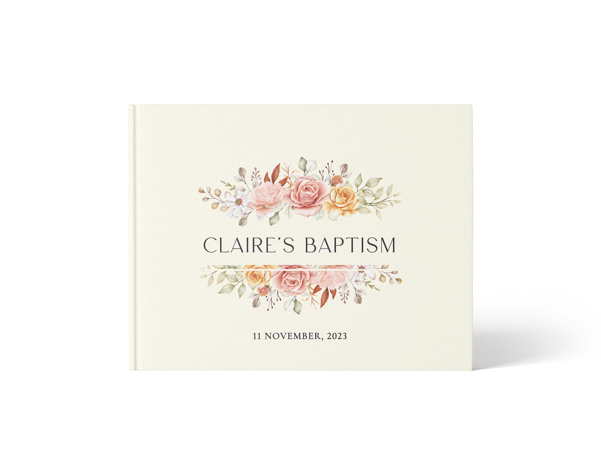 Mirrored Florals | Baptism Guest Book