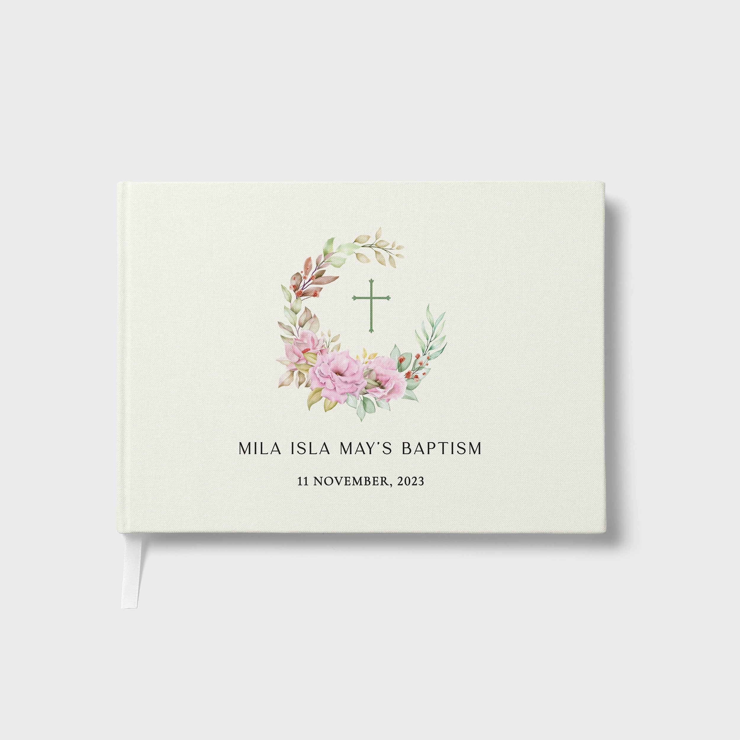 Floral Frame | Baptism Guest Book
