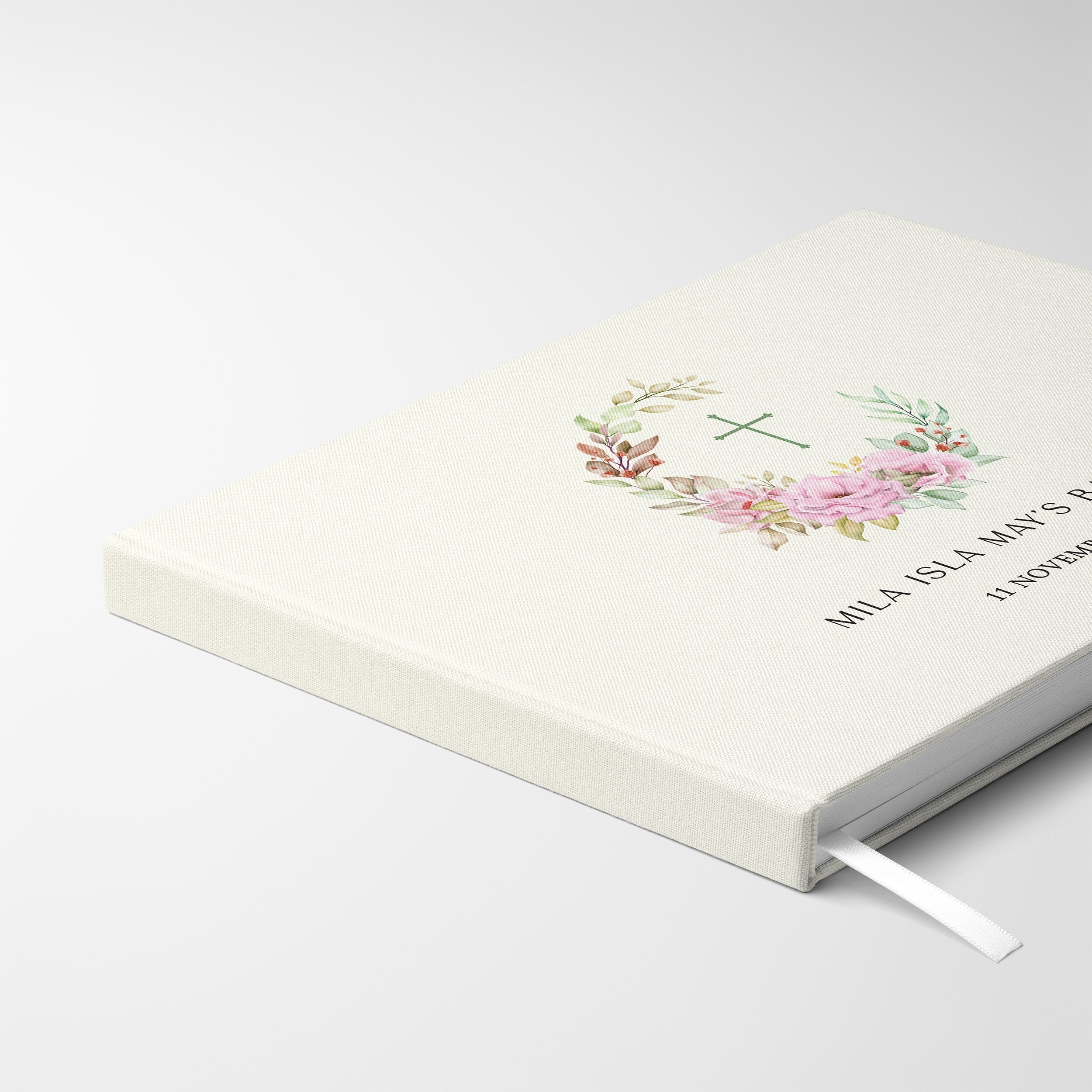 Floral Frame | Baptism Guest Book