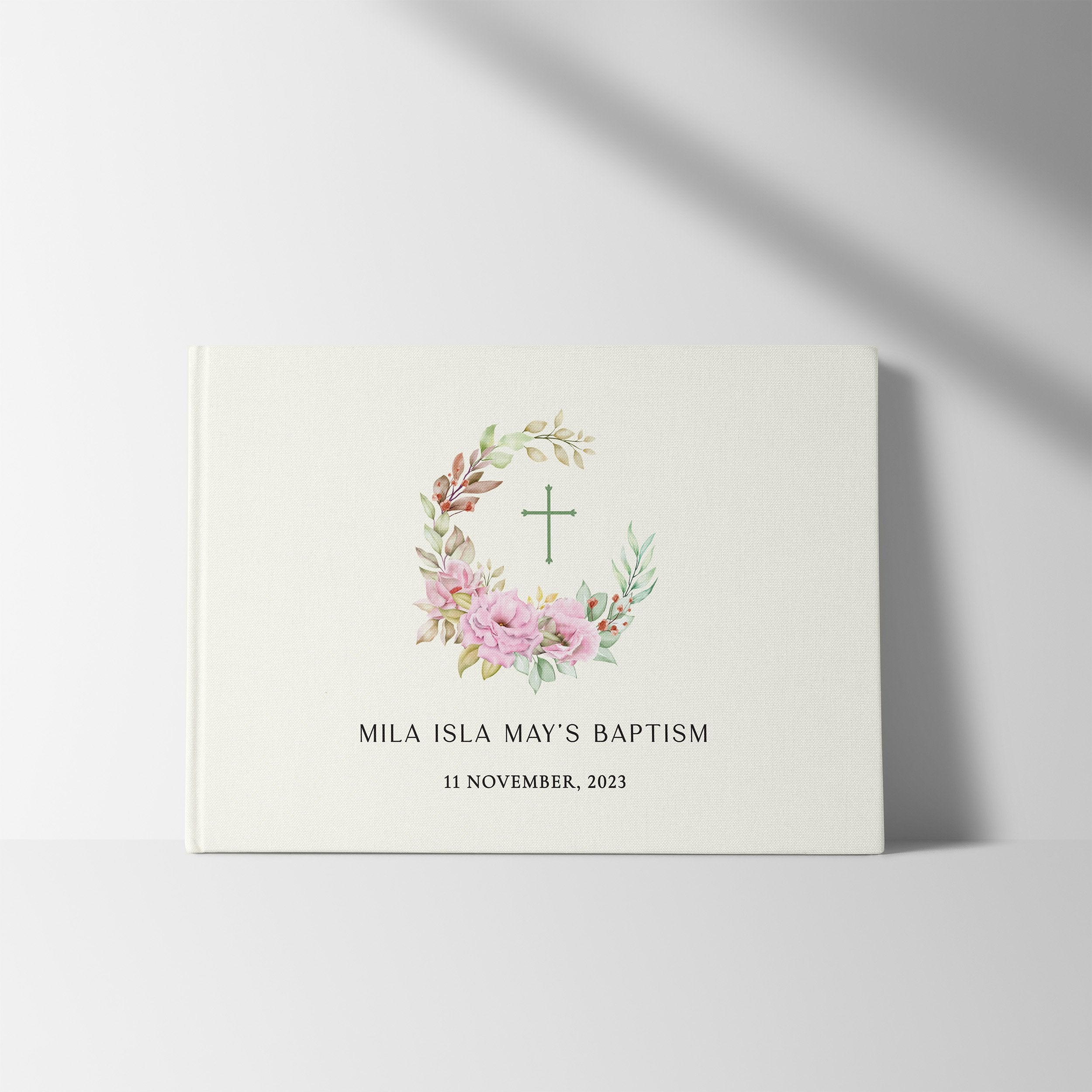 Floral Frame | Baptism Guest Book
