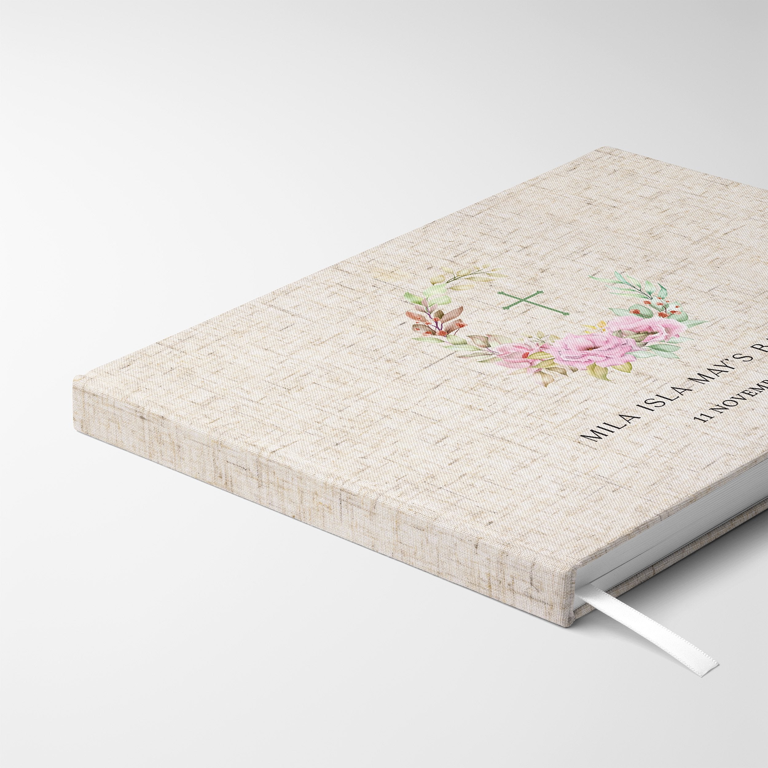 Floral Frame | Baptism Guest Book
