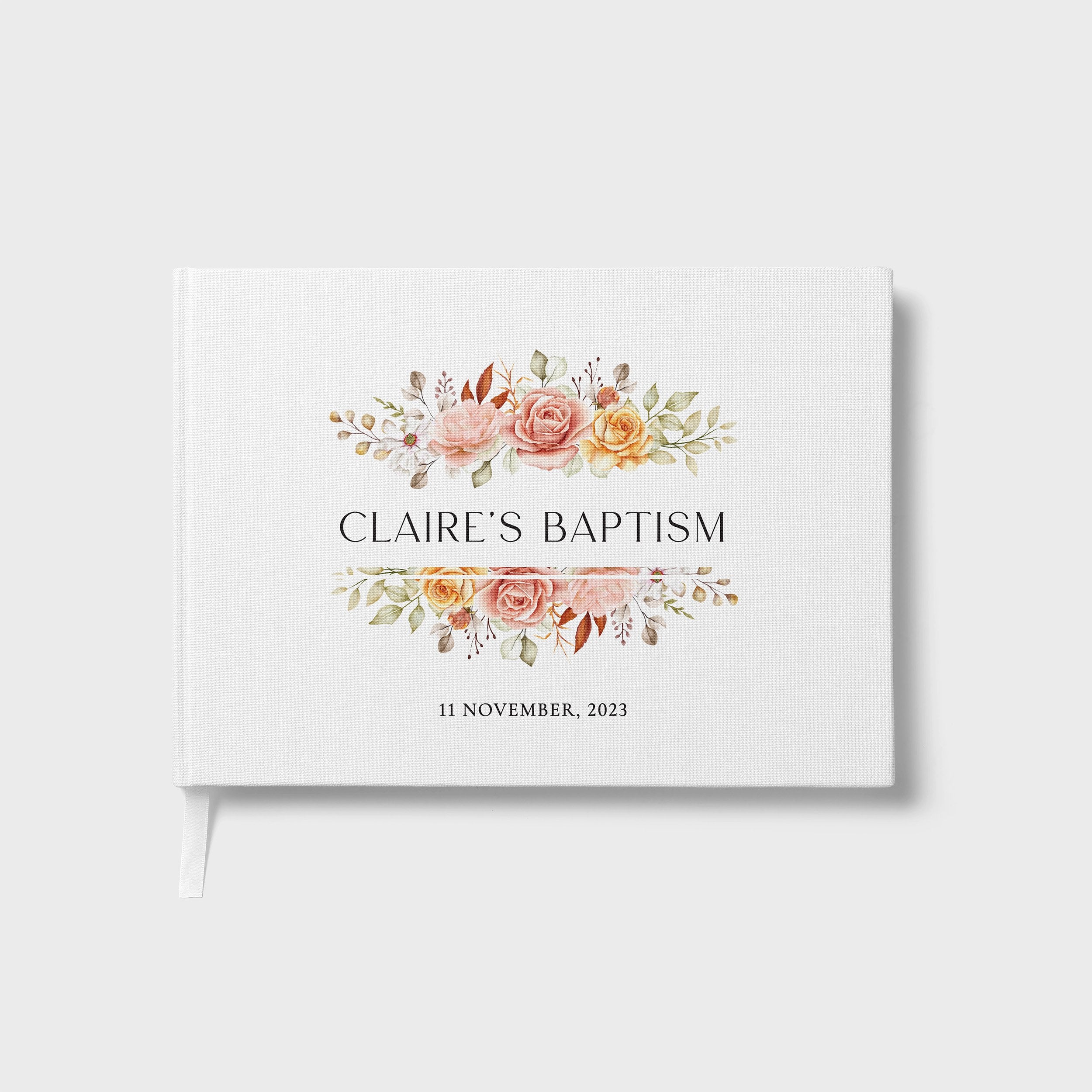 Mirrored Florals | Baptism Guest Book