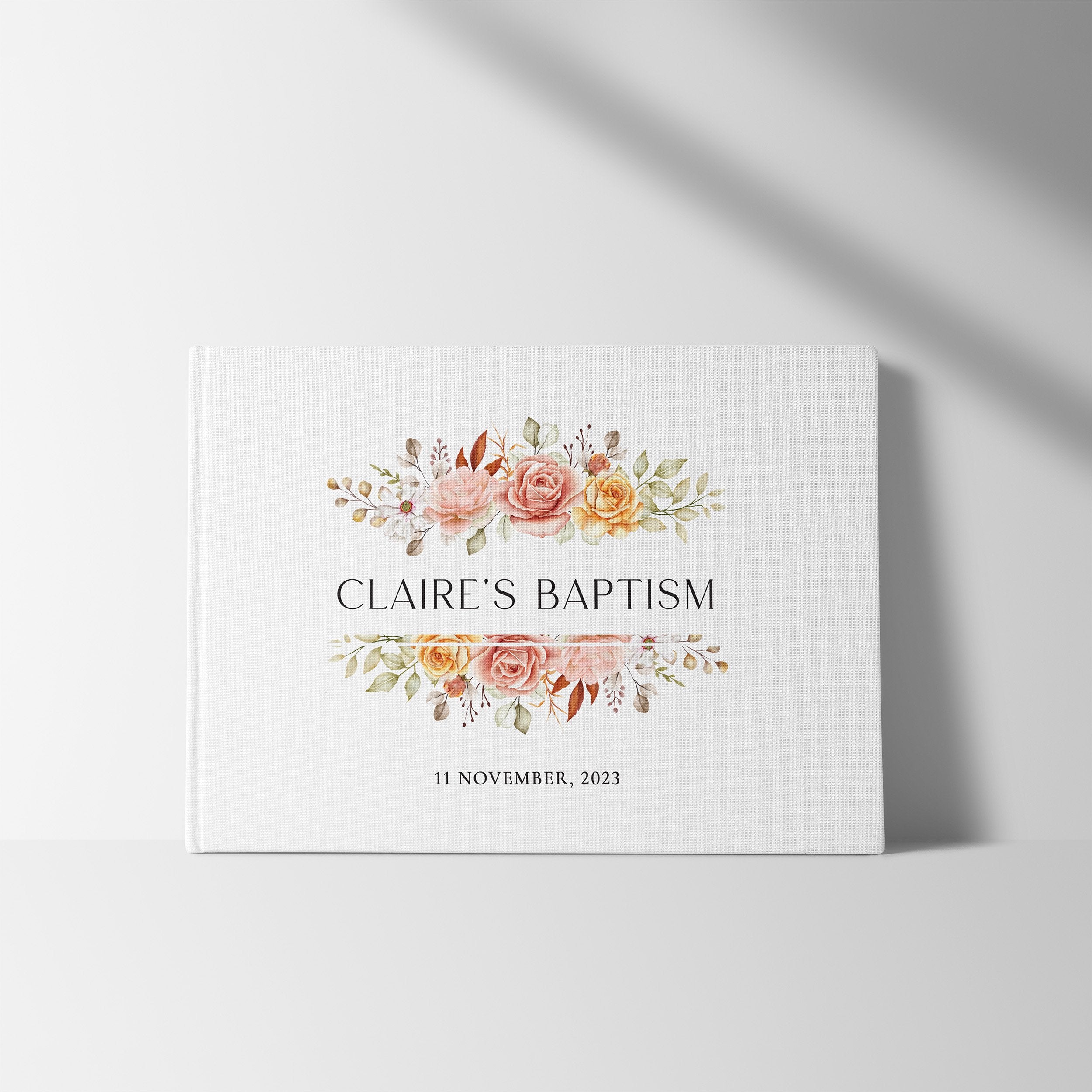 Mirrored Florals | Baptism Guest Book