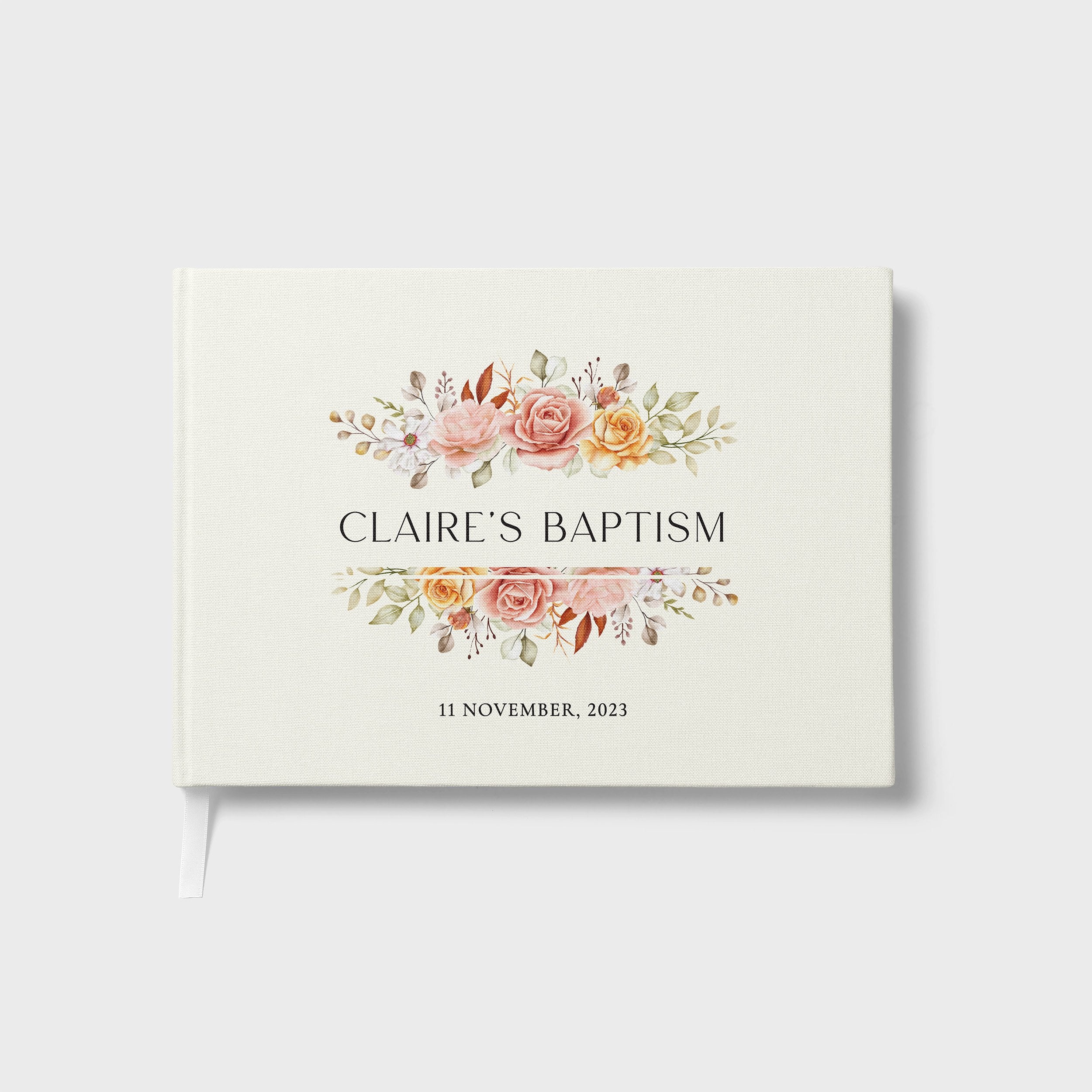 Mirrored Florals | Baptism Guest Book