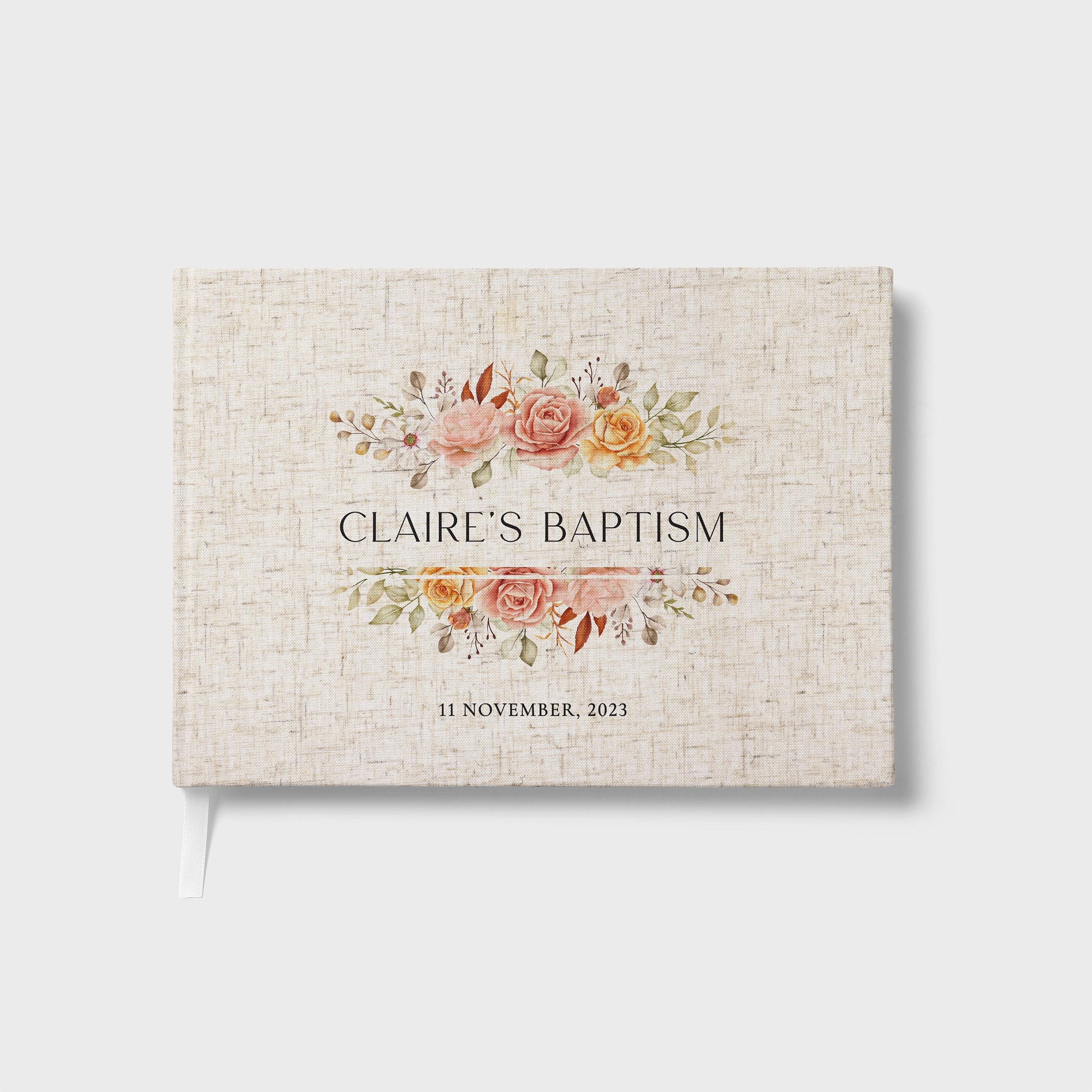 Mirrored Florals | Baptism Guest Book