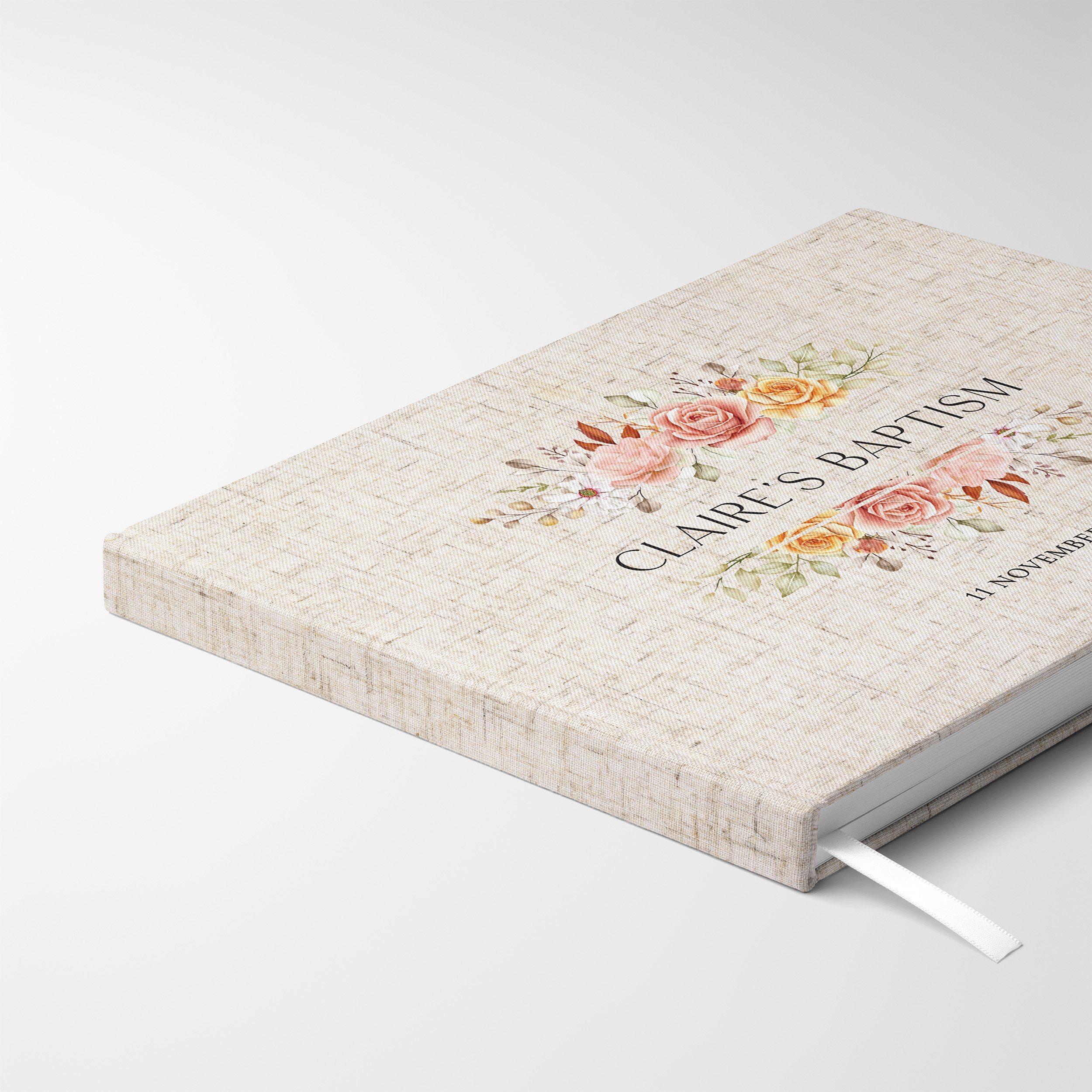 Mirrored Florals | Baptism Guest Book