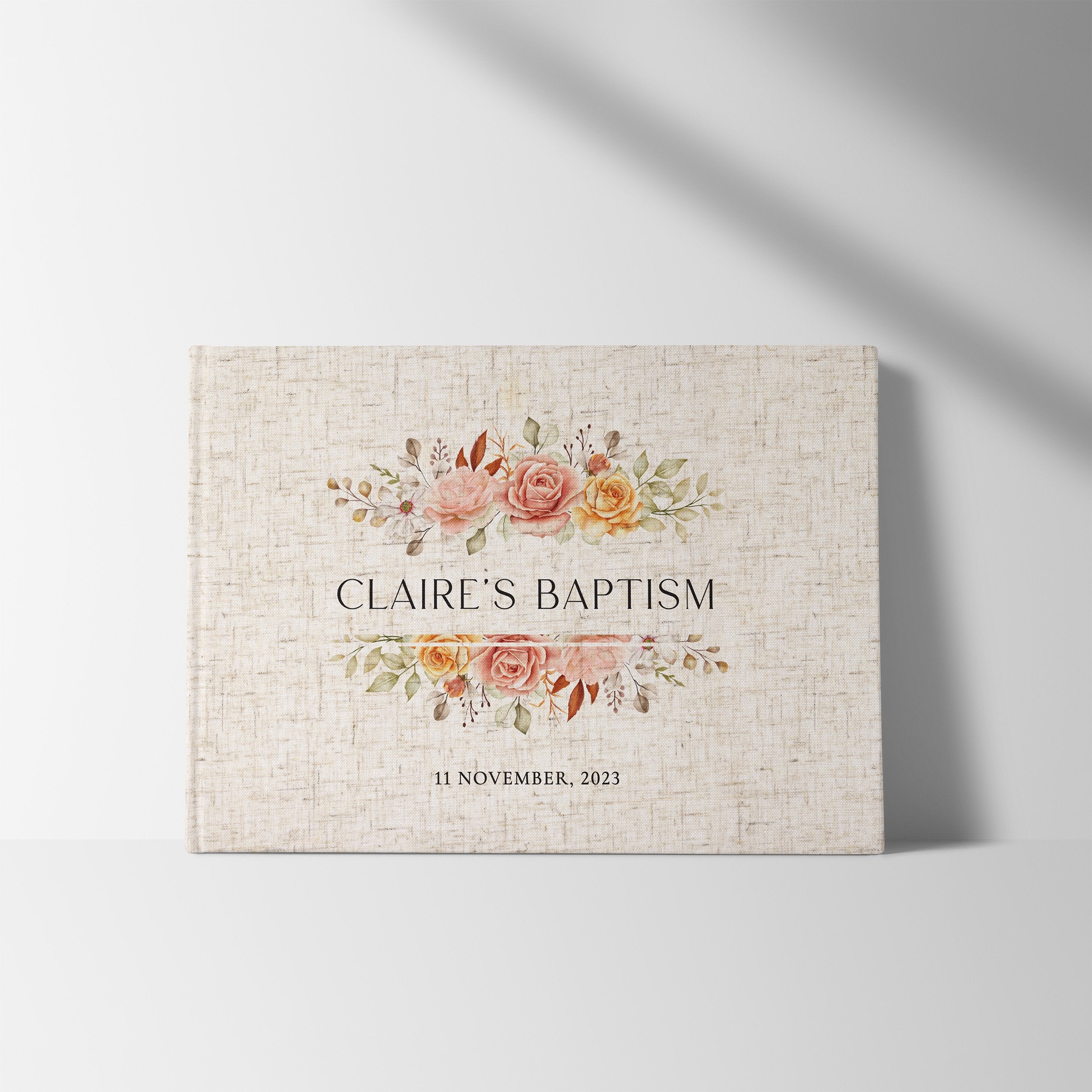 Mirrored Florals | Baptism Guest Book