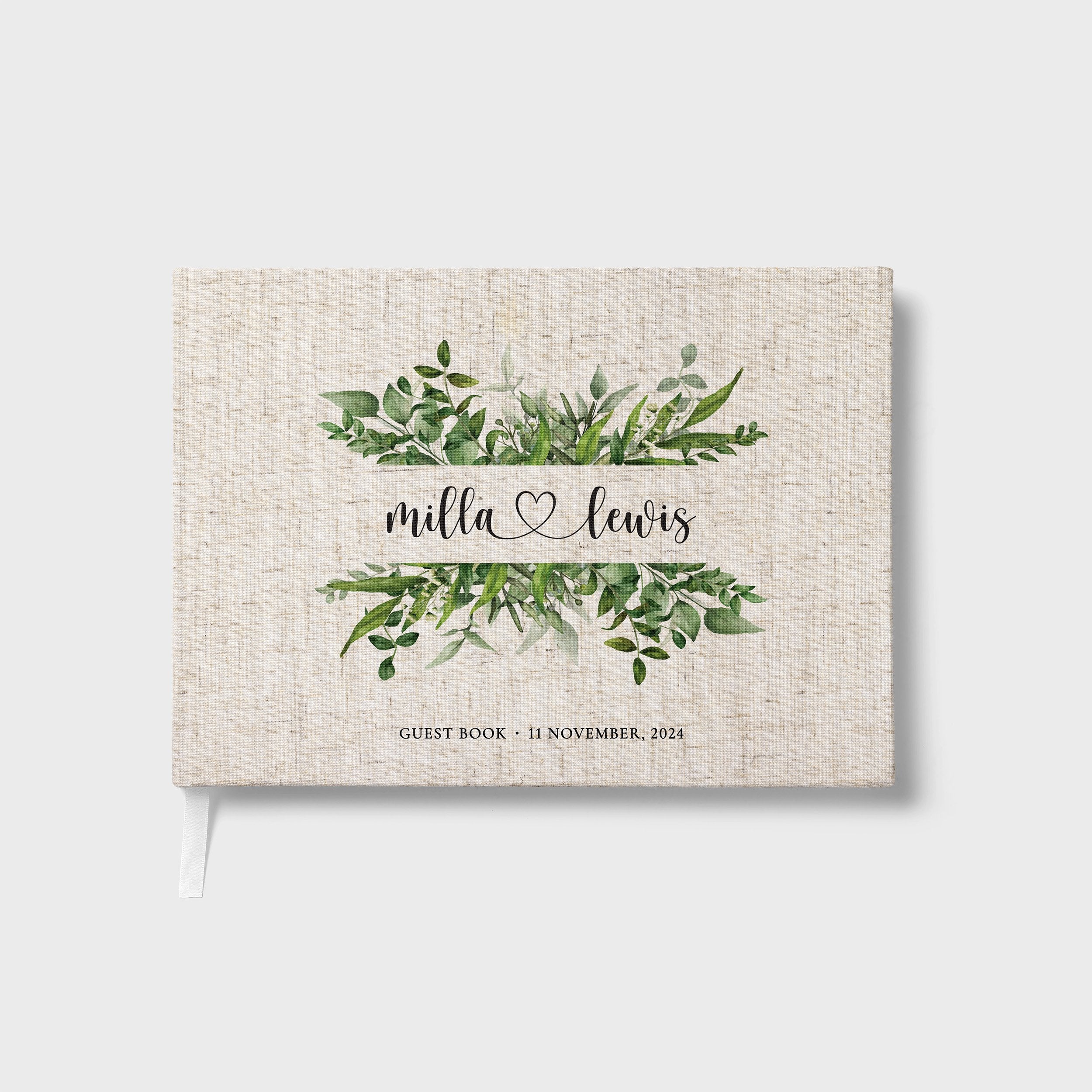 Mirrored Leaves | Wedding Guest Book