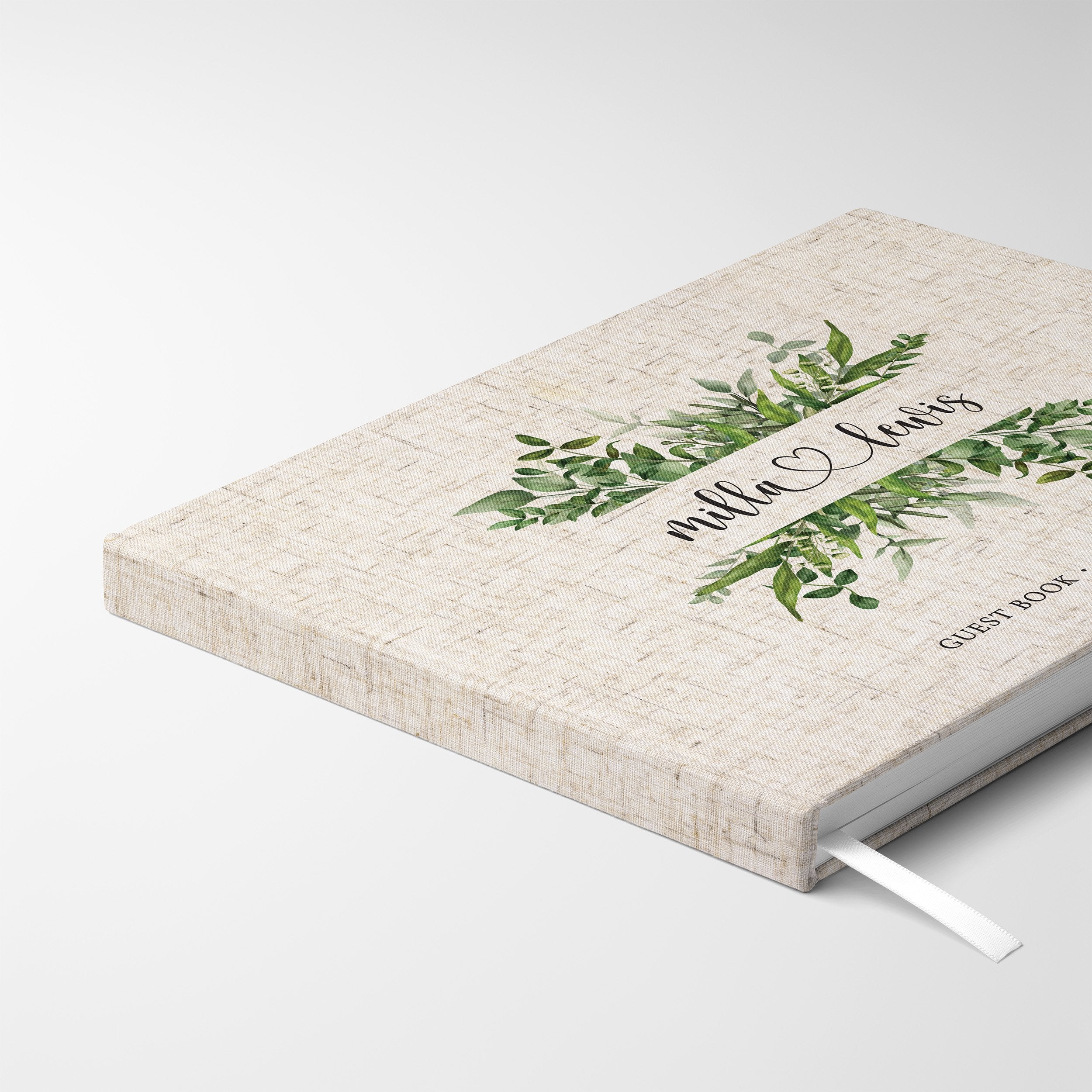 Mirrored Leaves | Wedding Guest Book
