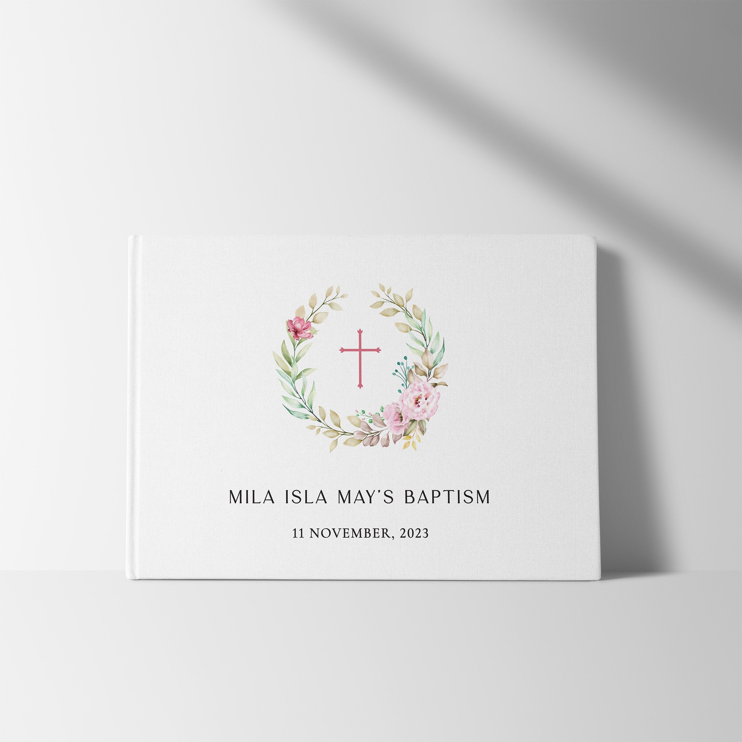 Blush Wreath | Christening Guest Book