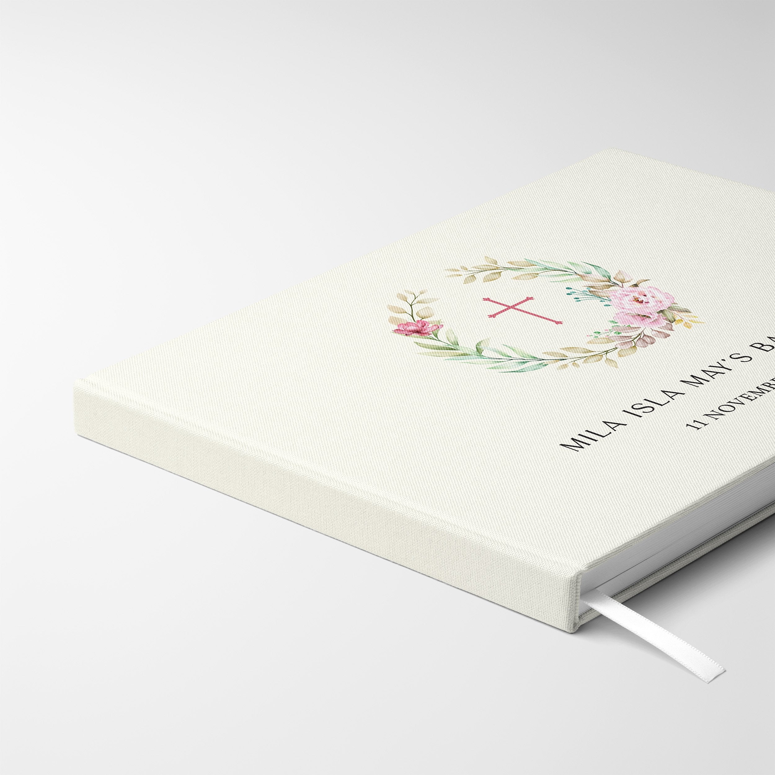 Blush Wreath | Christening Guest Book