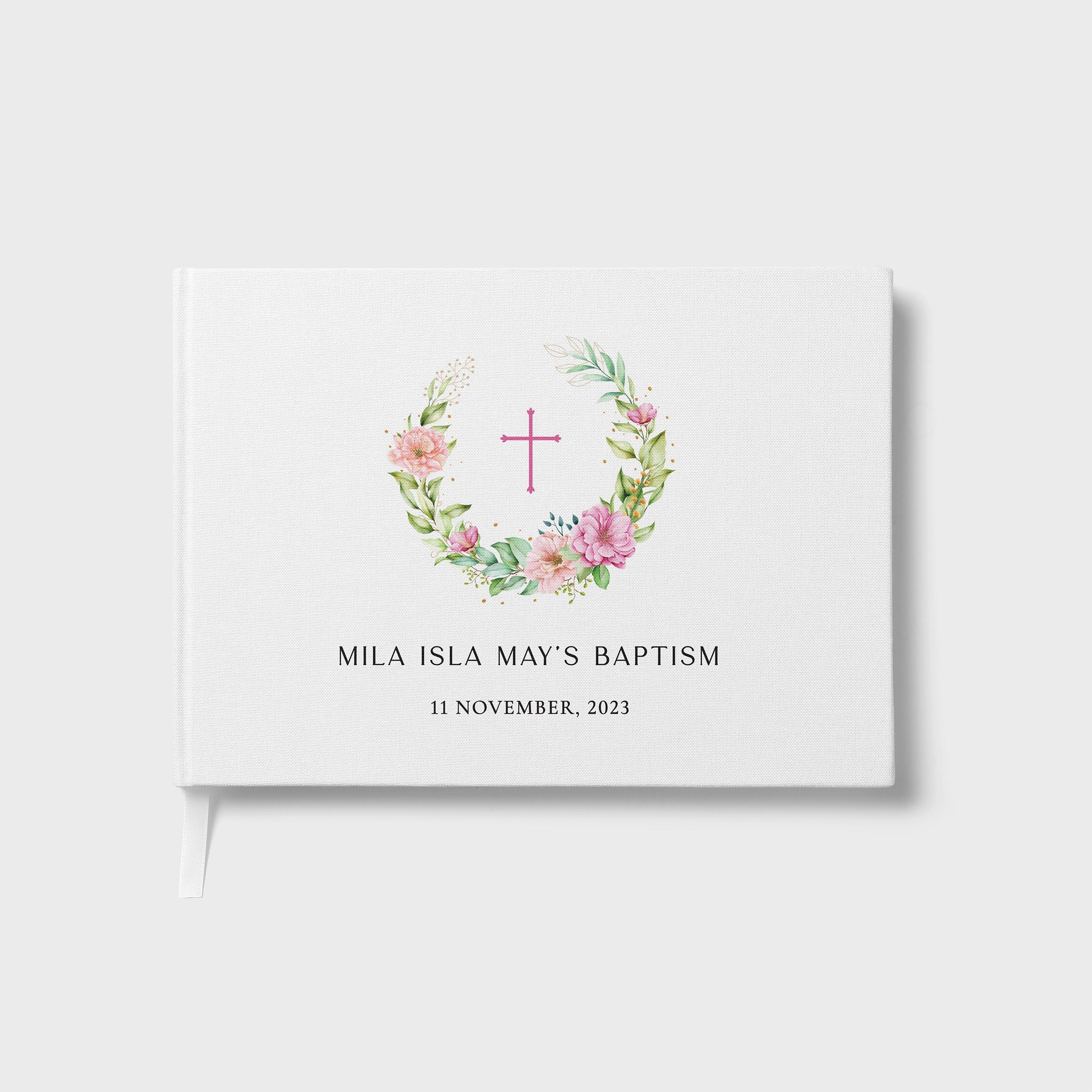 Summer Wreath | Christening Guest Book