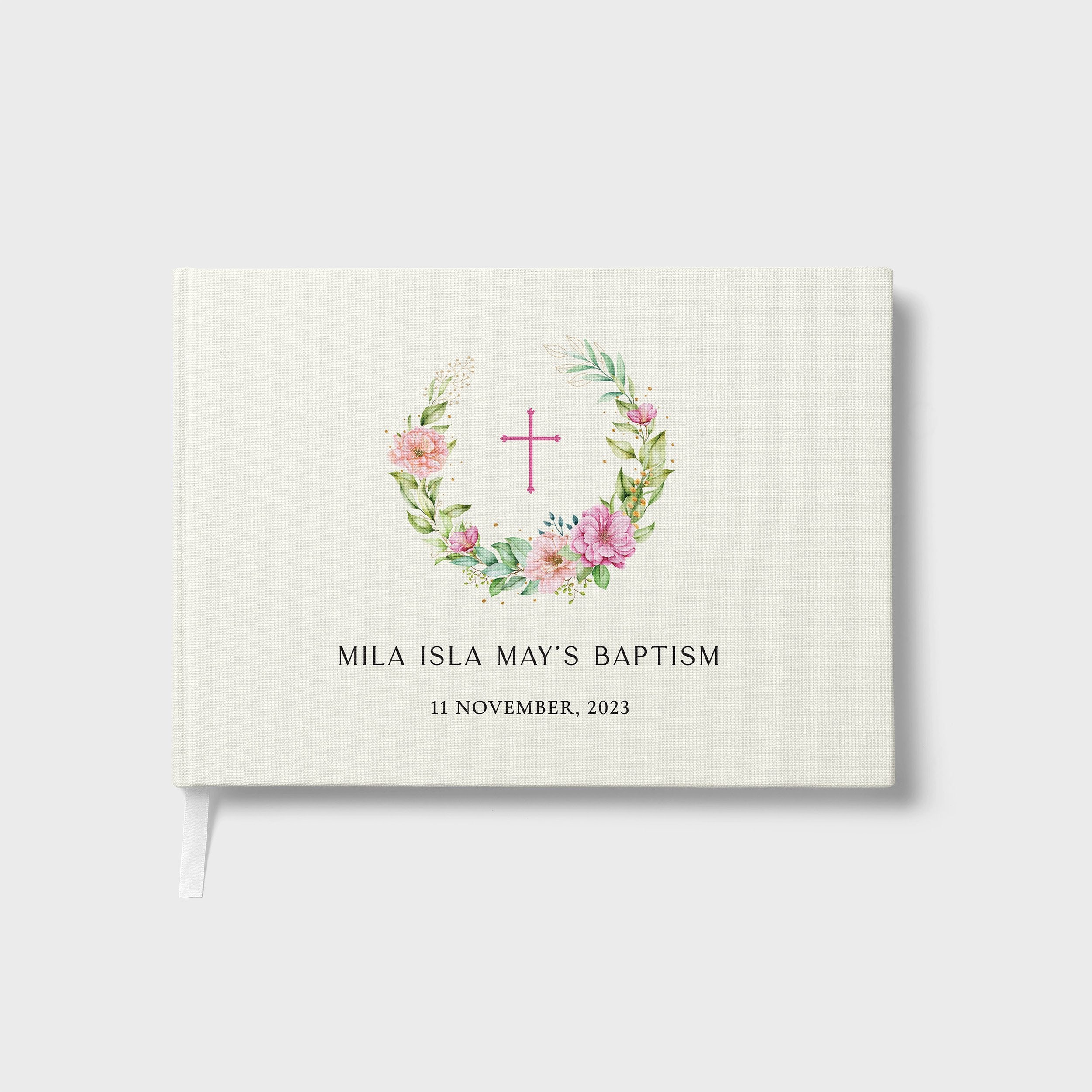 Summer Wreath | Christening Guest Book