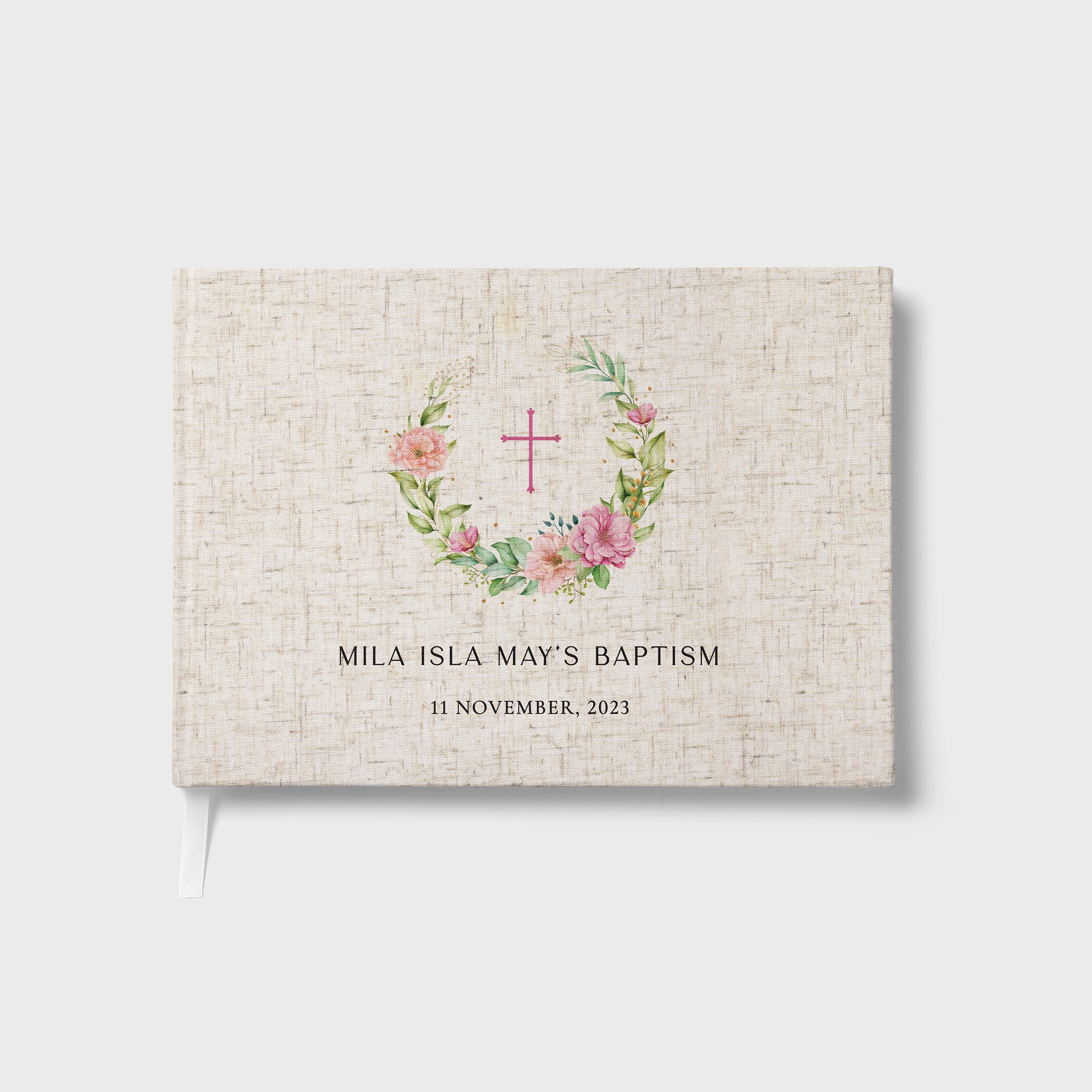 Summer Wreath | Christening Guest Book