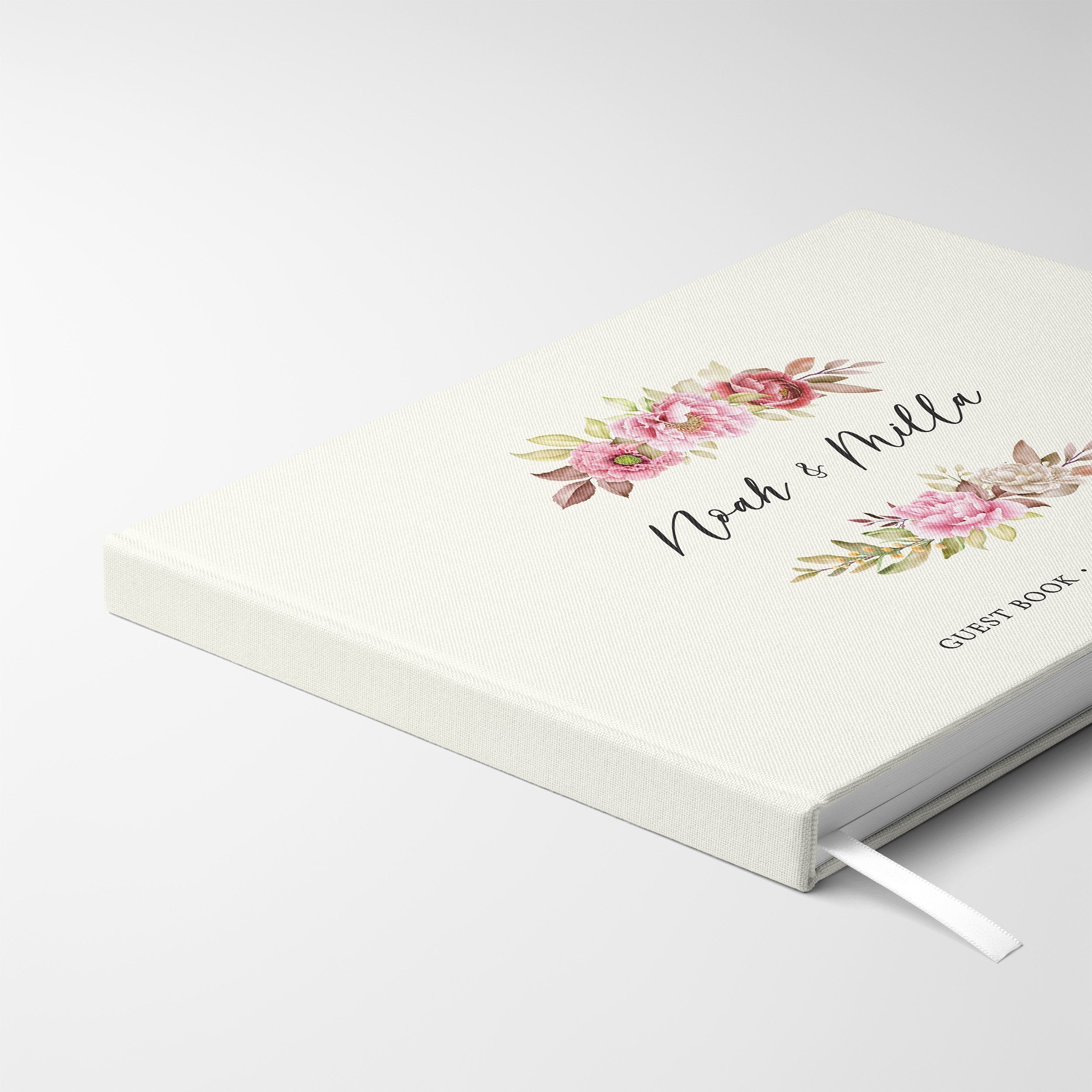Pink Florals | Wedding Guest Book
