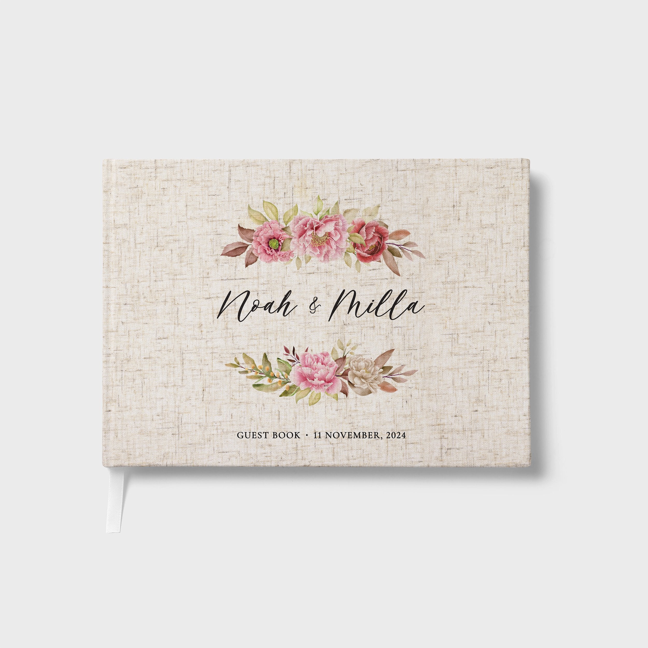 Pink Florals | Wedding Guest Book