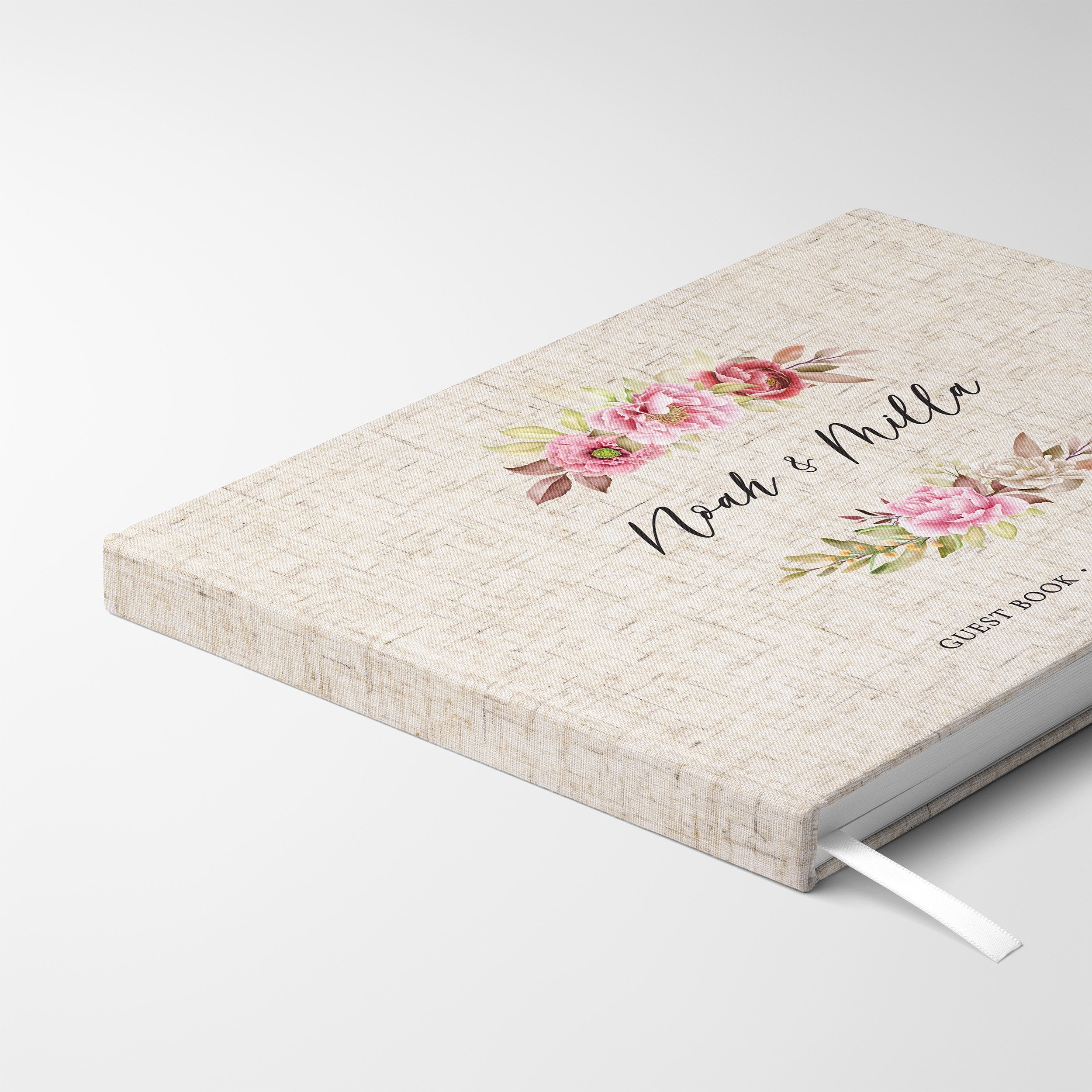 Pink Florals | Wedding Guest Book