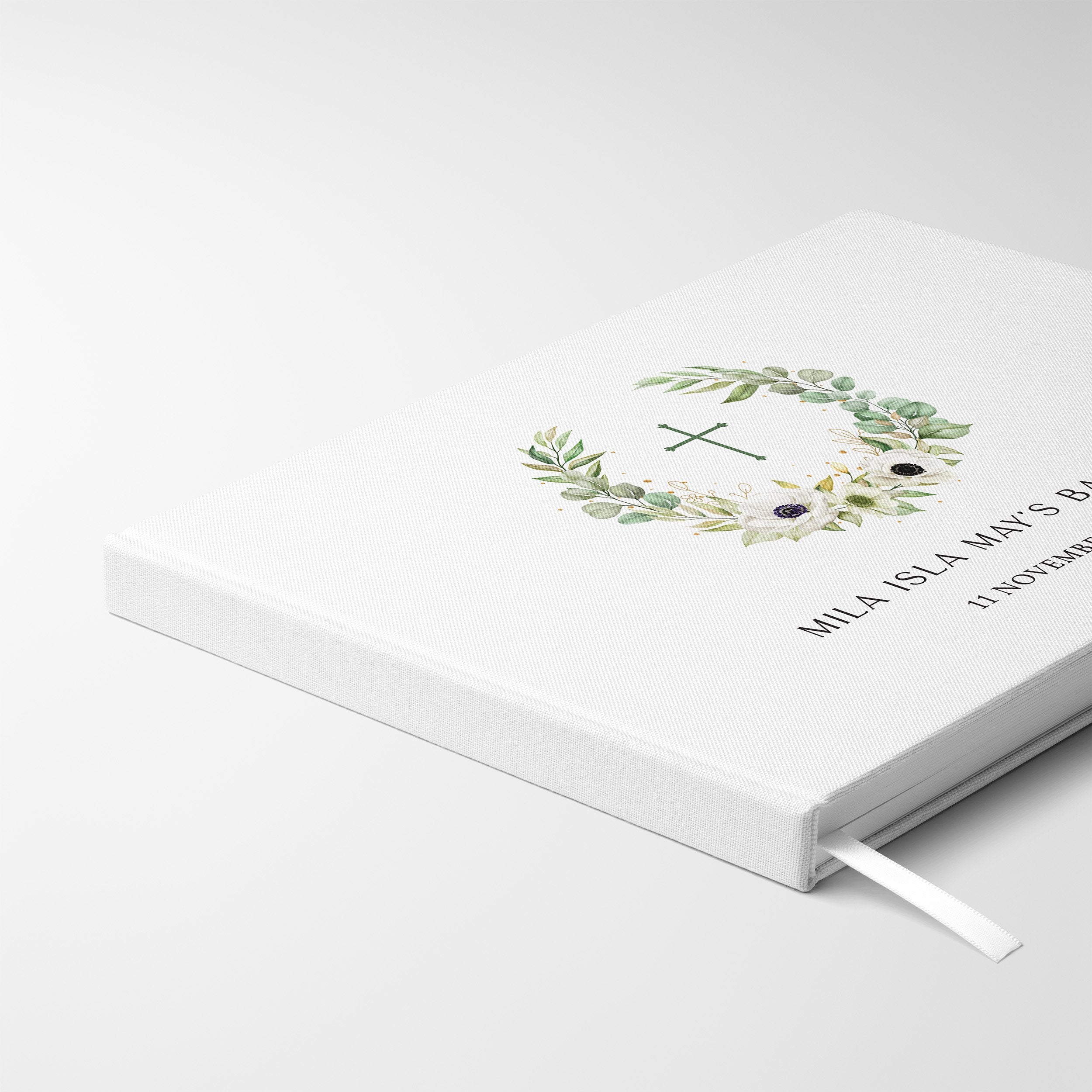 Winter Wreath | Christening Guest Book