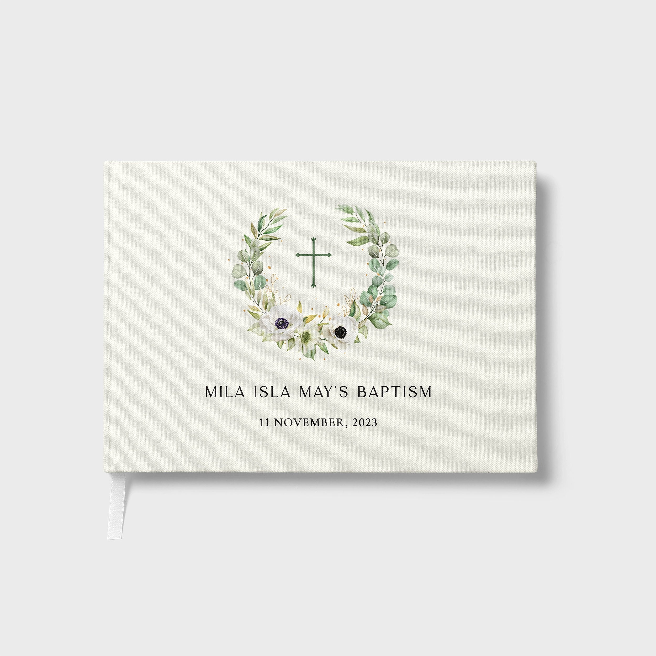 Winter Wreath | Christening Guest Book