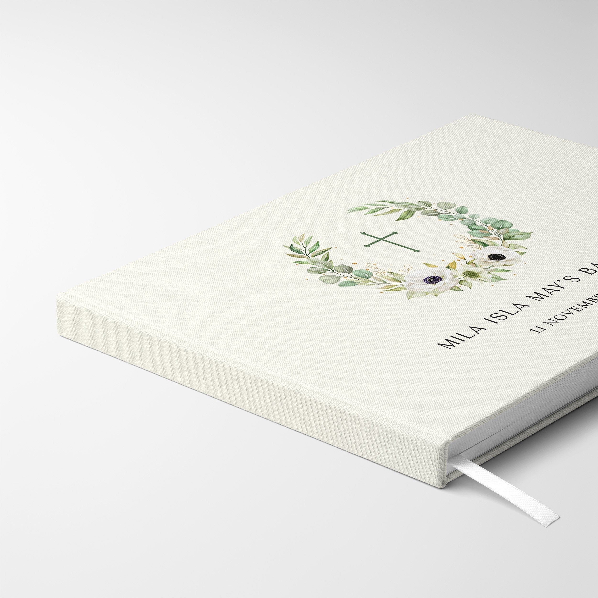 Winter Wreath | Christening Guest Book