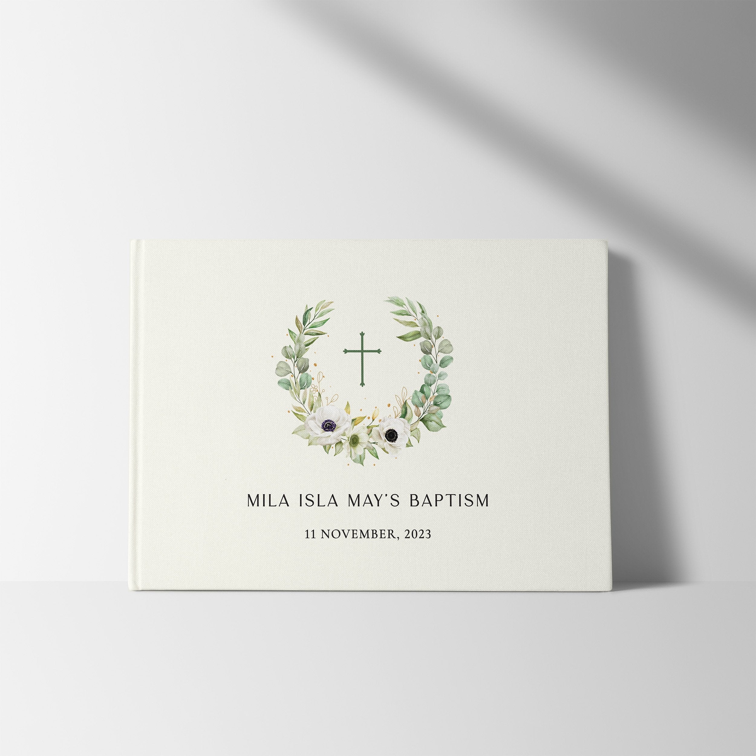 Winter Wreath | Christening Guest Book