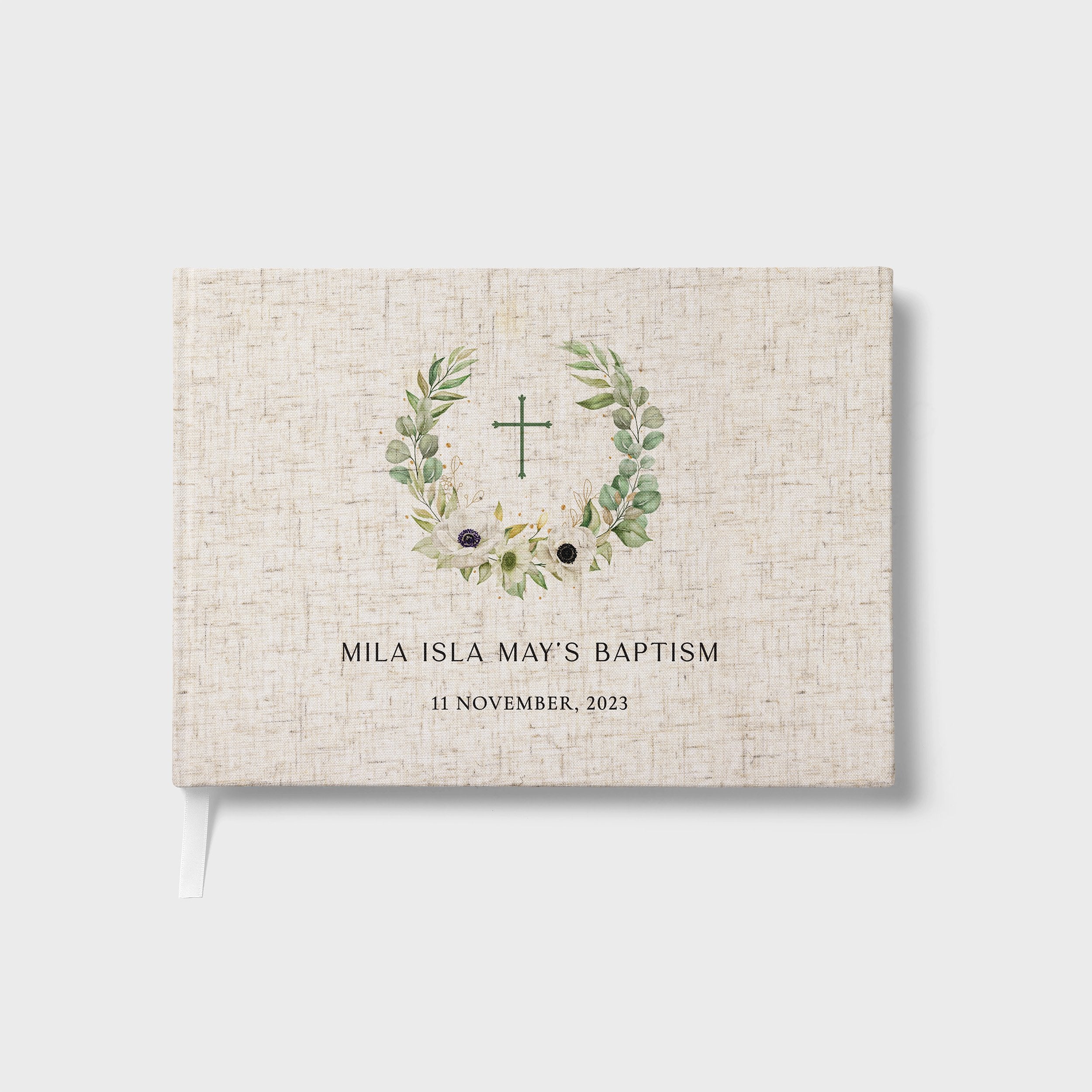 Winter Wreath | Christening Guest Book