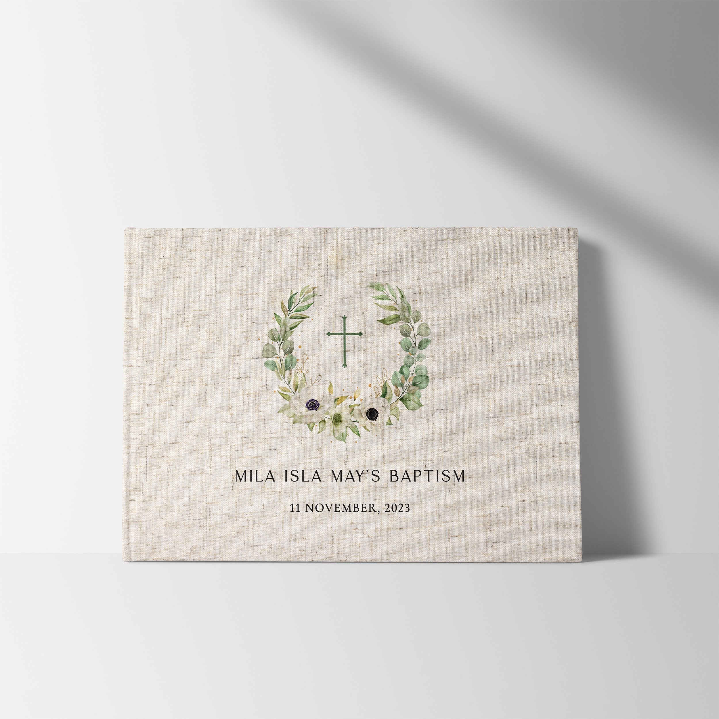 Winter Wreath | Christening Guest Book