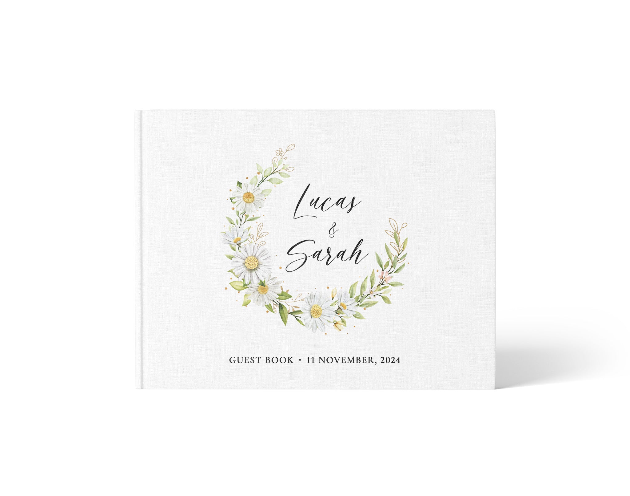 Daisy Half Wreath | Wedding Guest Book