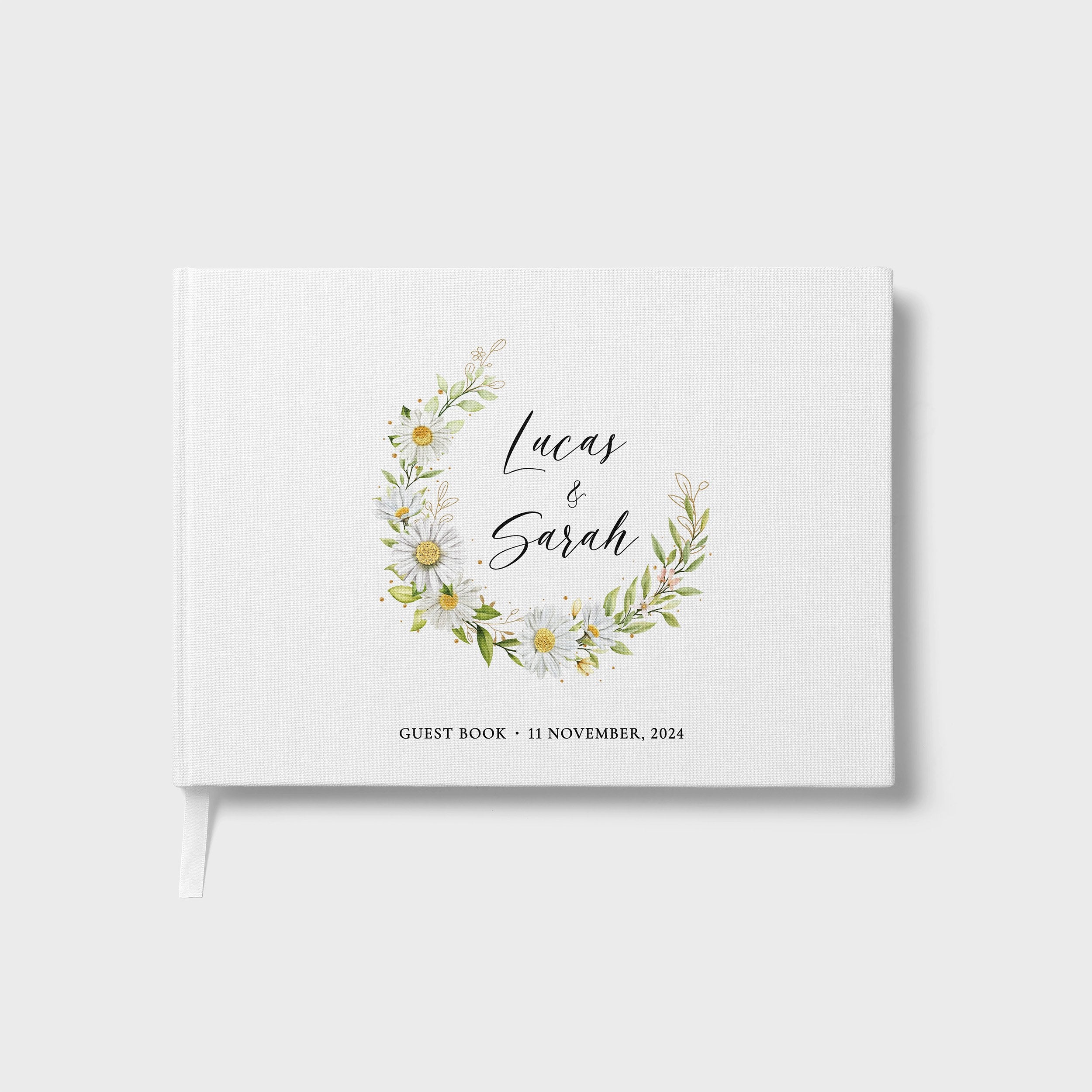 Daisy Half Wreath | Wedding Guest Book