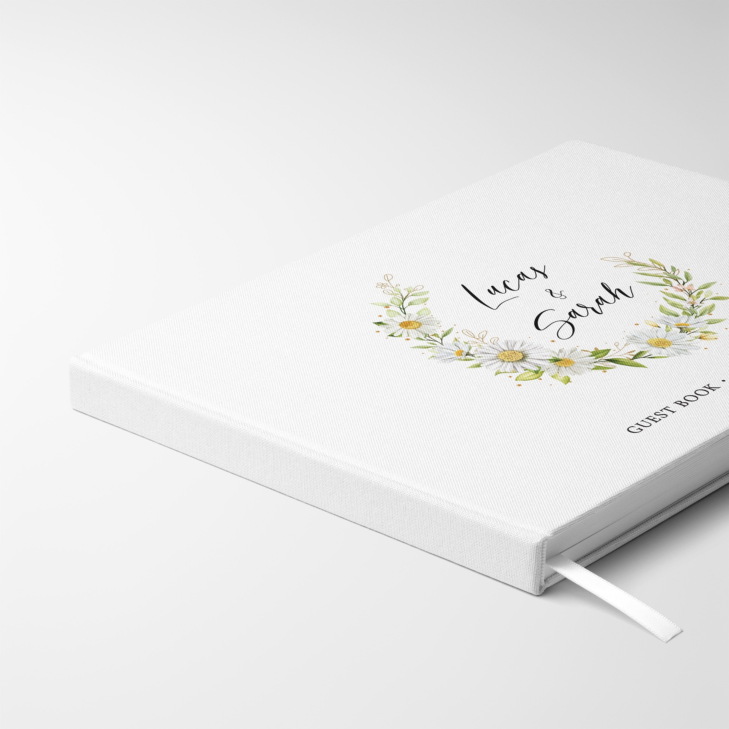 Daisy Half Wreath | Wedding Guest Book