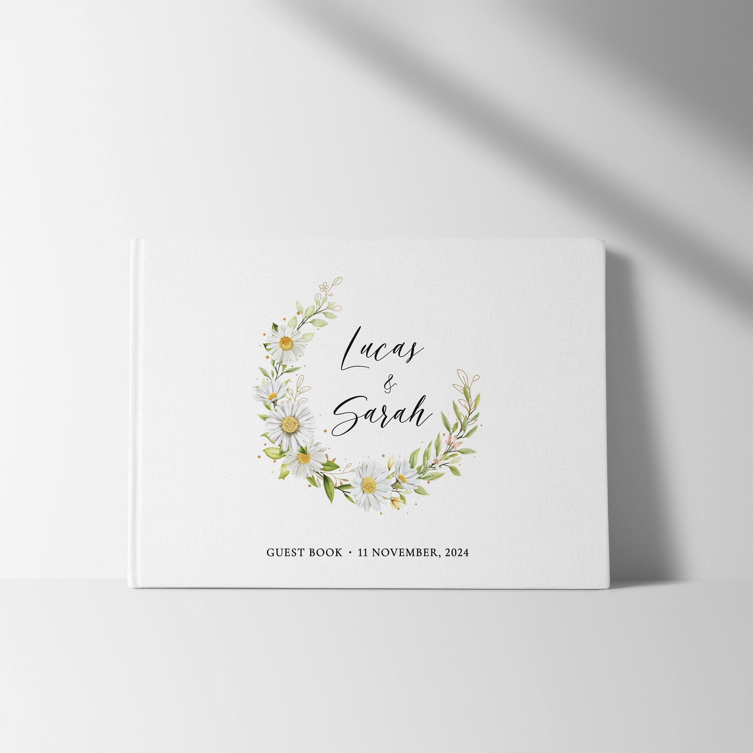 Daisy Half Wreath | Wedding Guest Book
