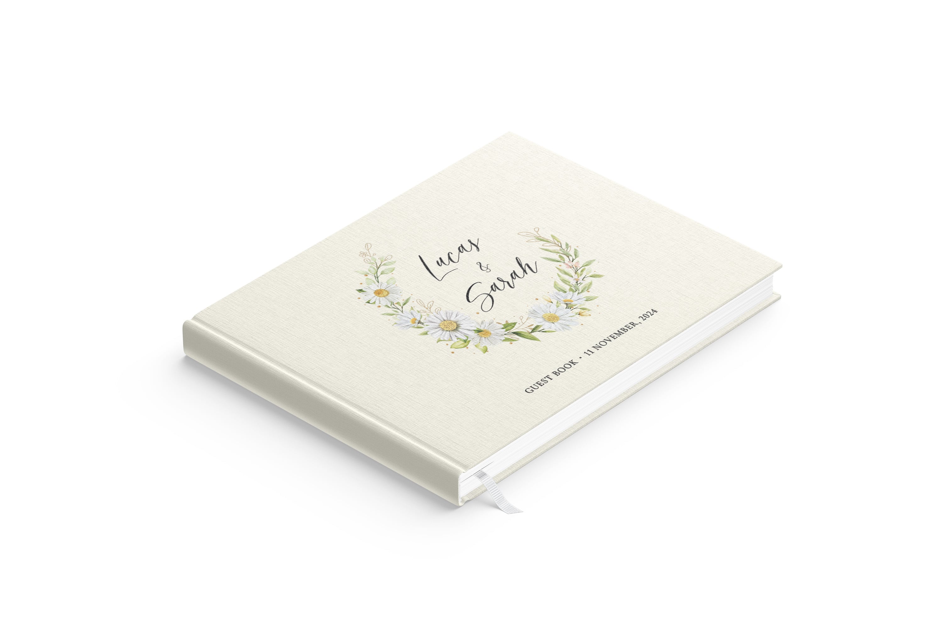 Daisy Half Wreath | Wedding Guest Book