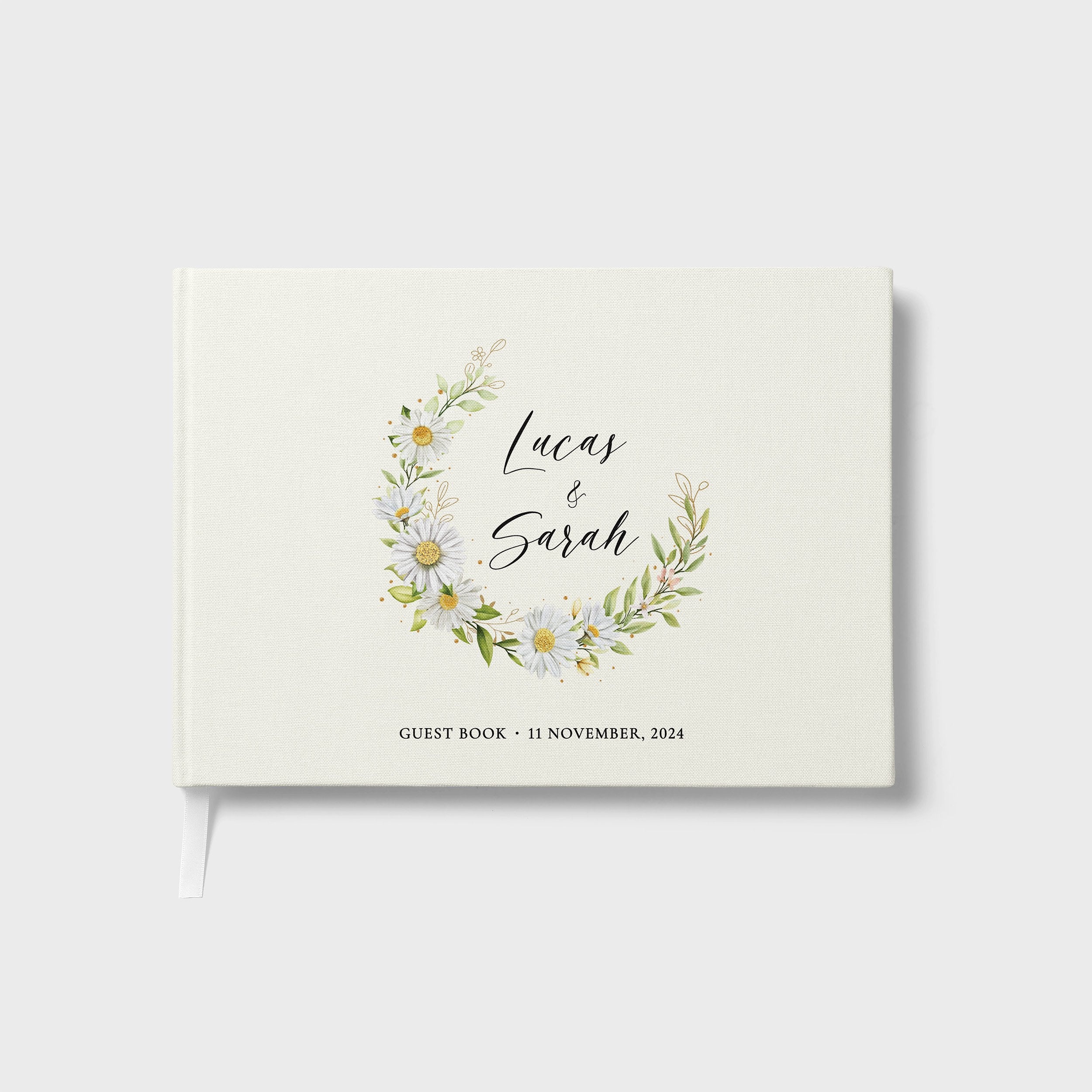 Daisy Half Wreath | Wedding Guest Book