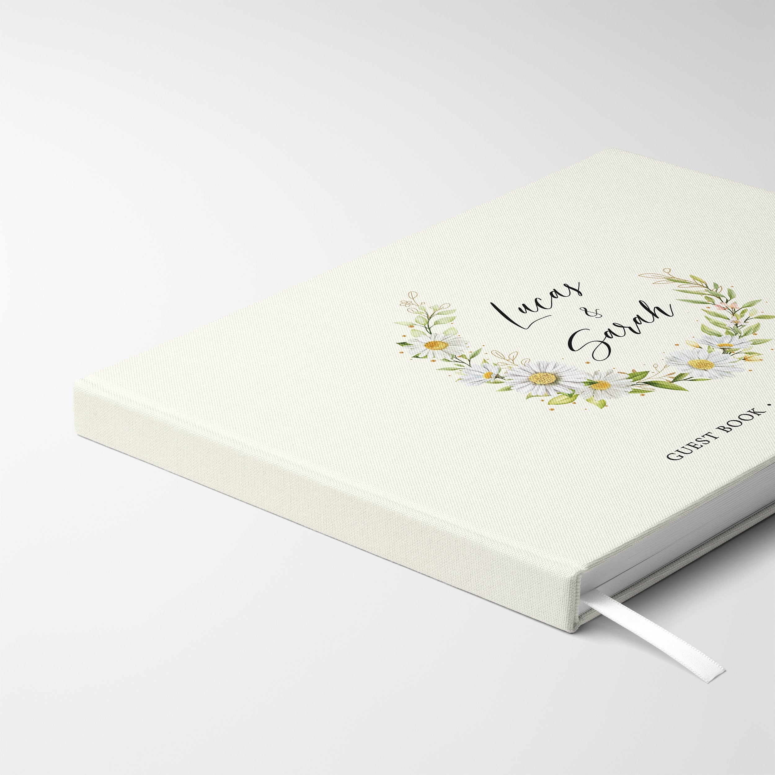 Daisy Half Wreath | Wedding Guest Book