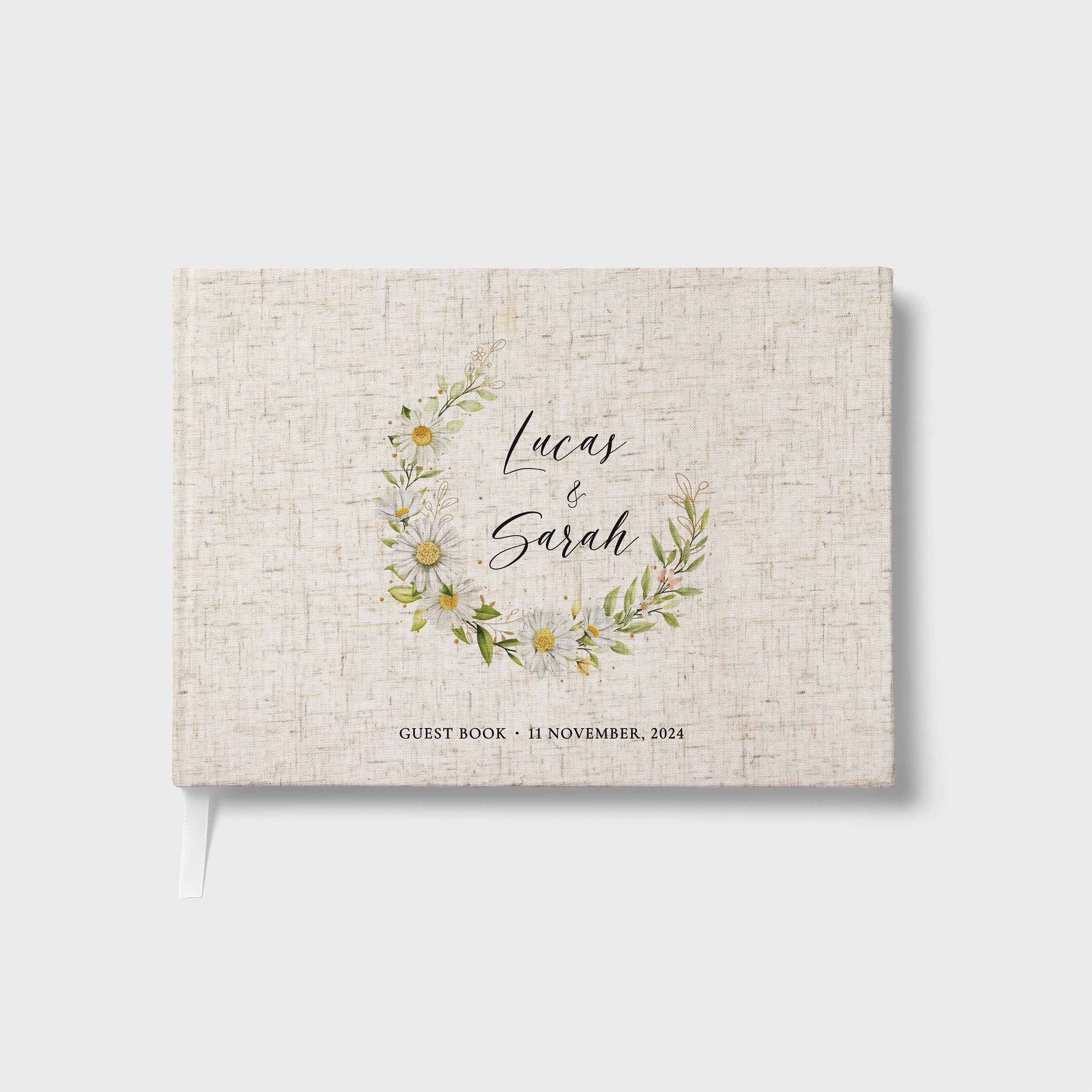 Daisy Half Wreath | Wedding Guest Book