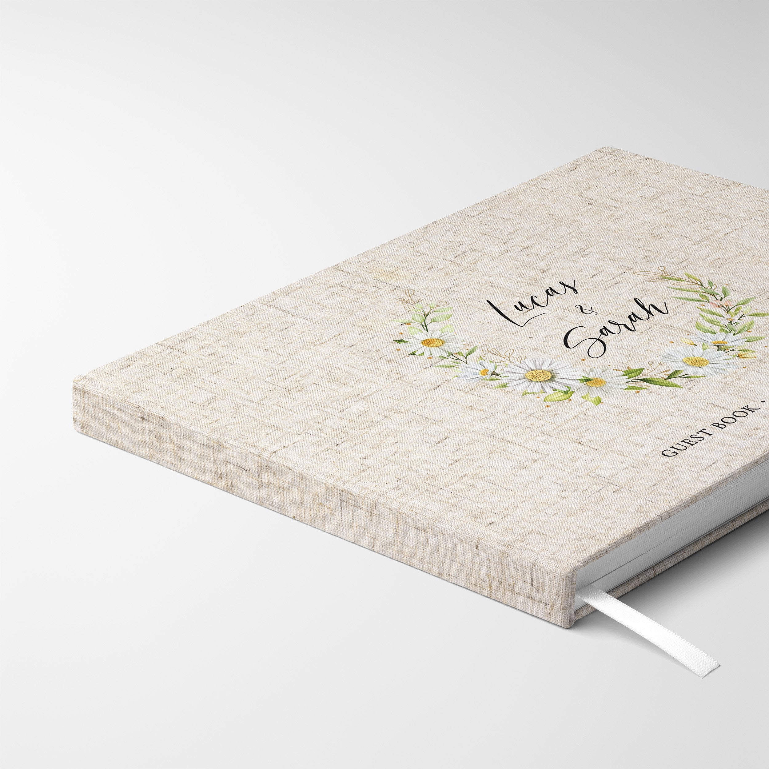 Daisy Half Wreath | Wedding Guest Book
