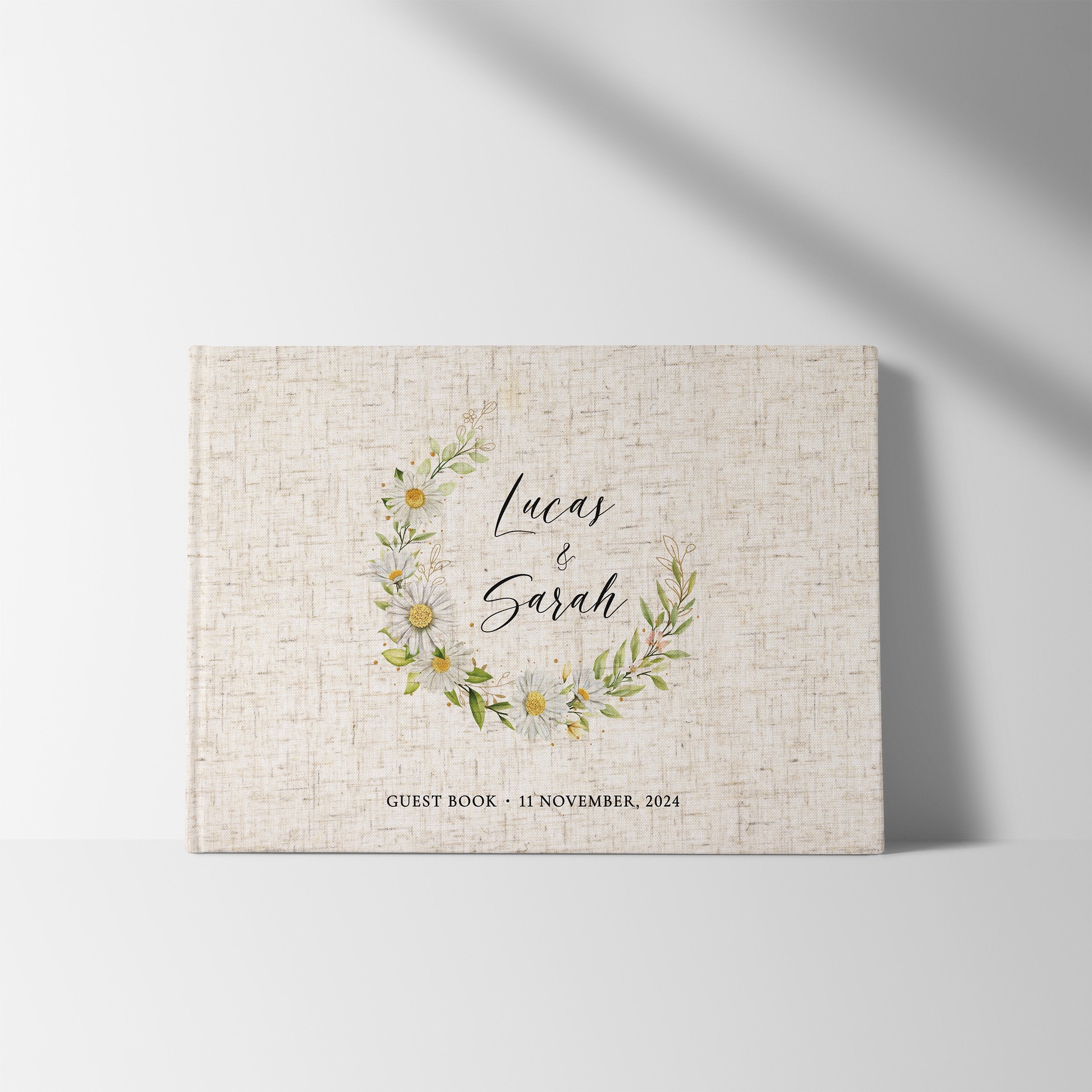 Daisy Half Wreath | Wedding Guest Book