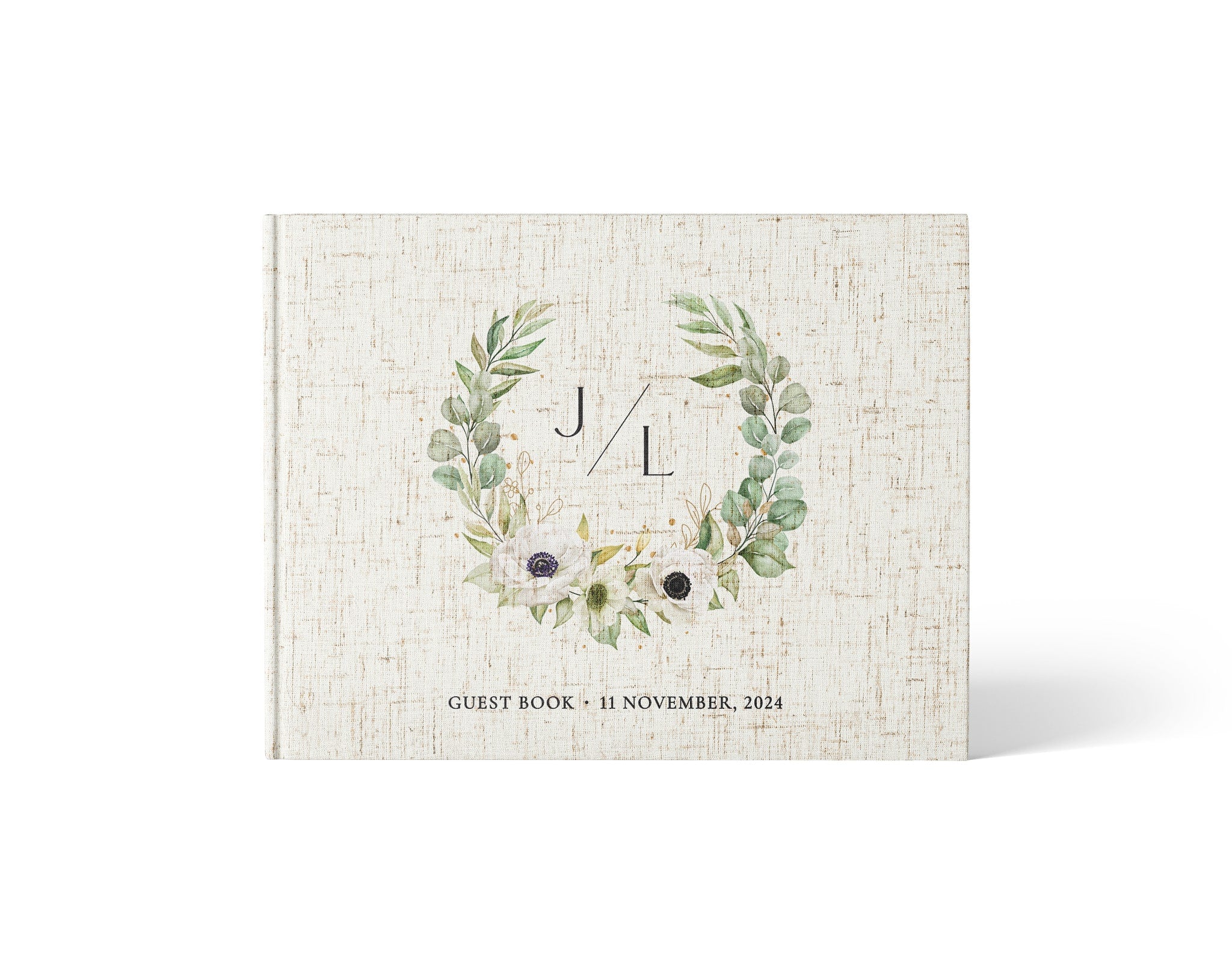 Wreath With Initials | Wedding Guest Book