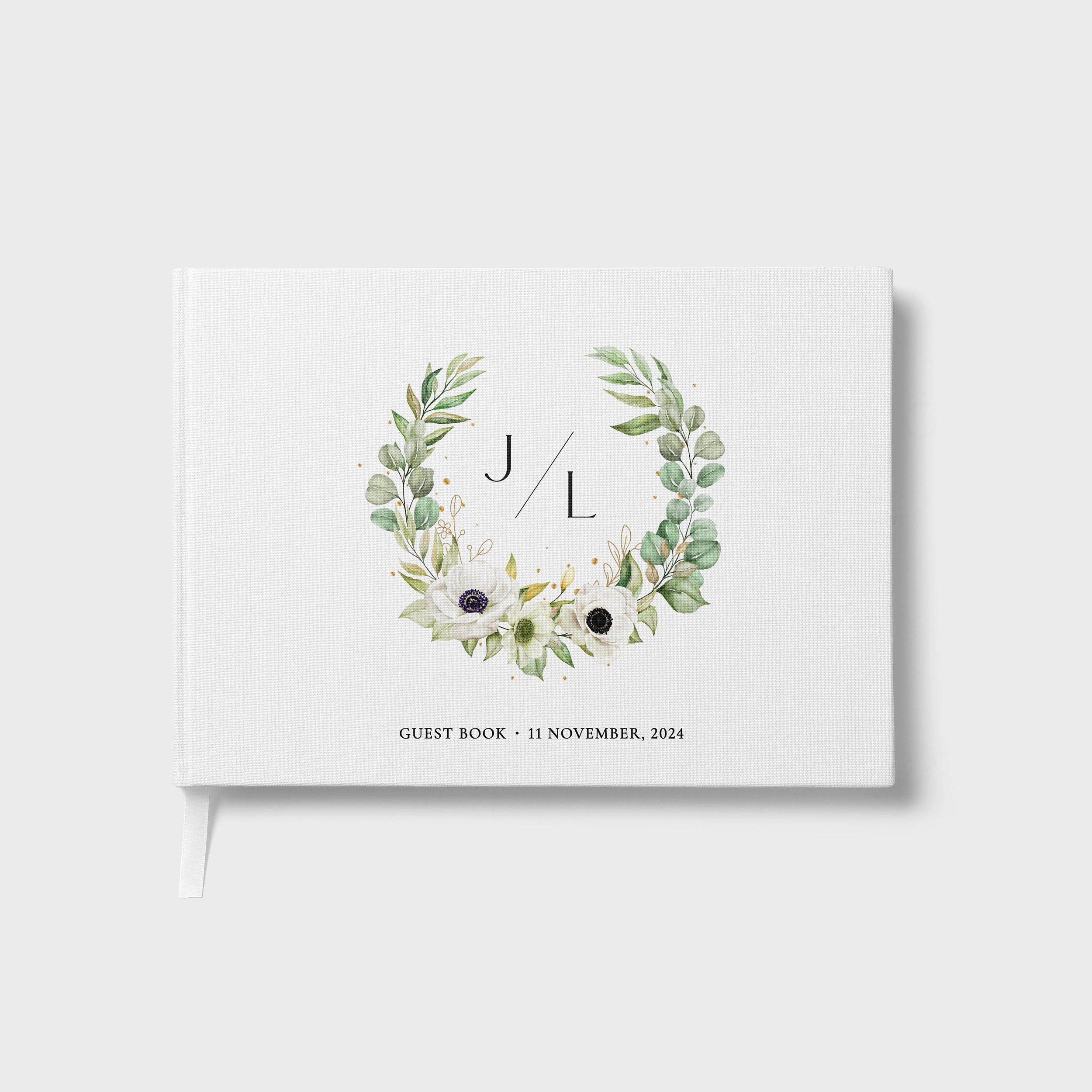 Wreath With Initials | Wedding Guest Book