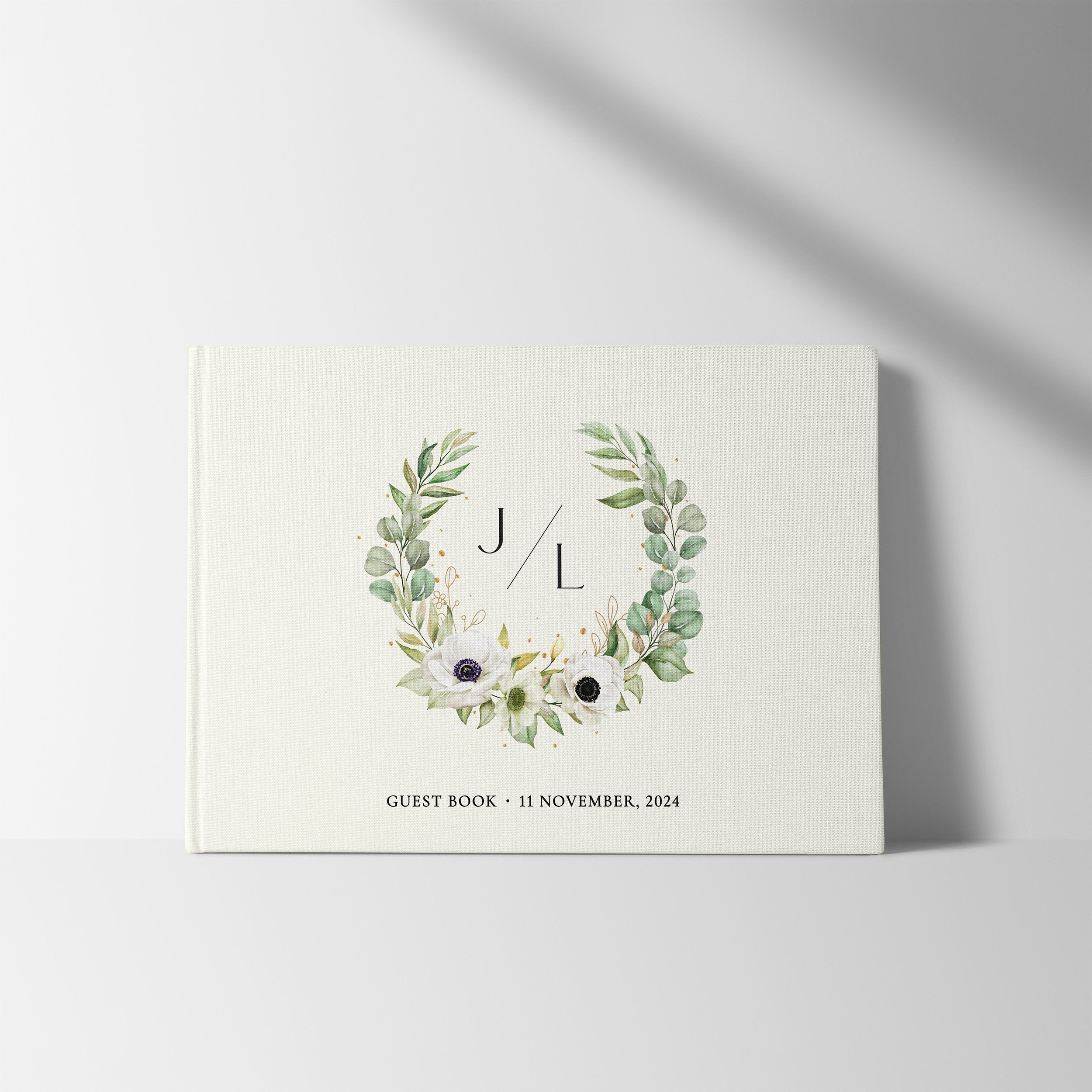 Wreath With Initials | Wedding Guest Book