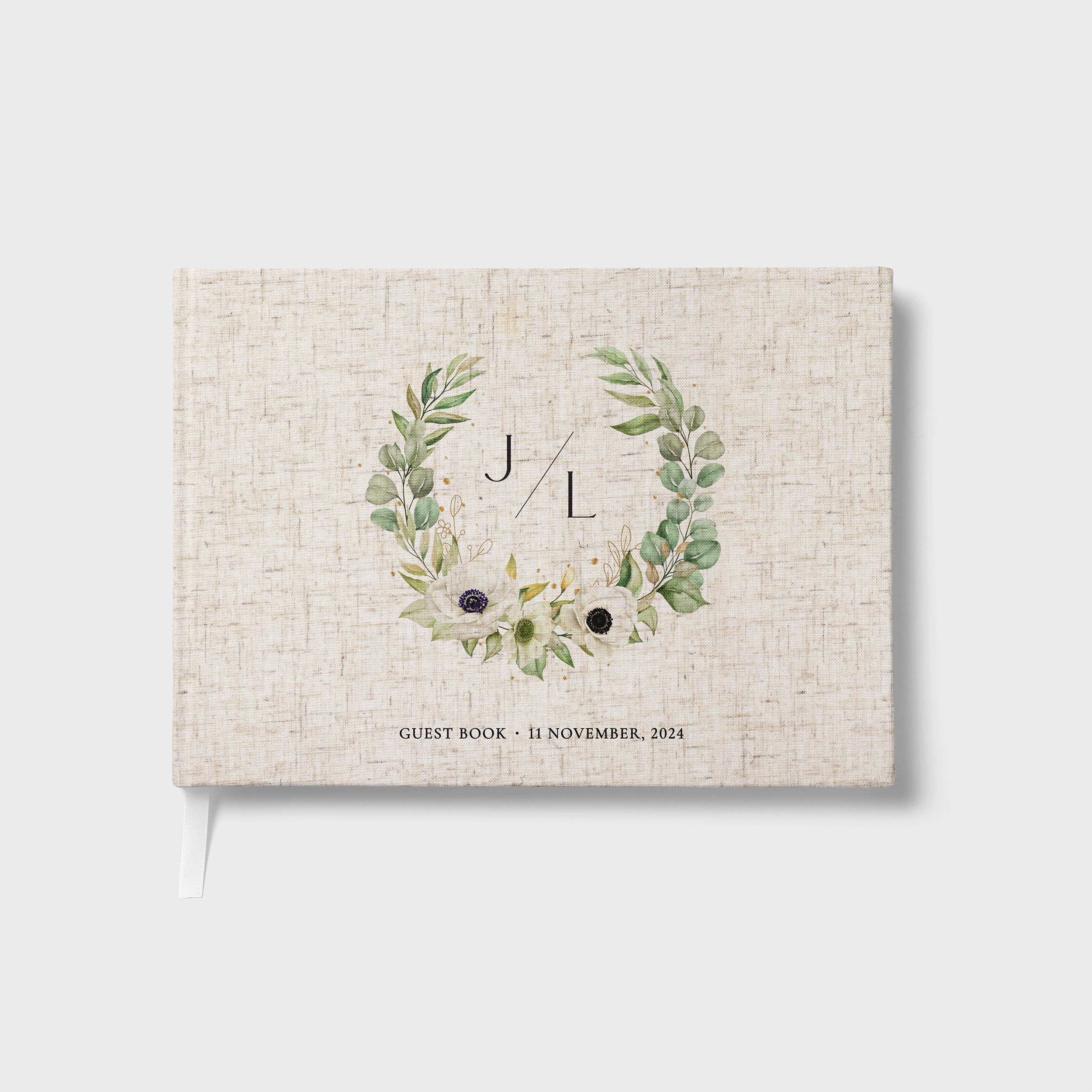 Wreath With Initials | Wedding Guest Book